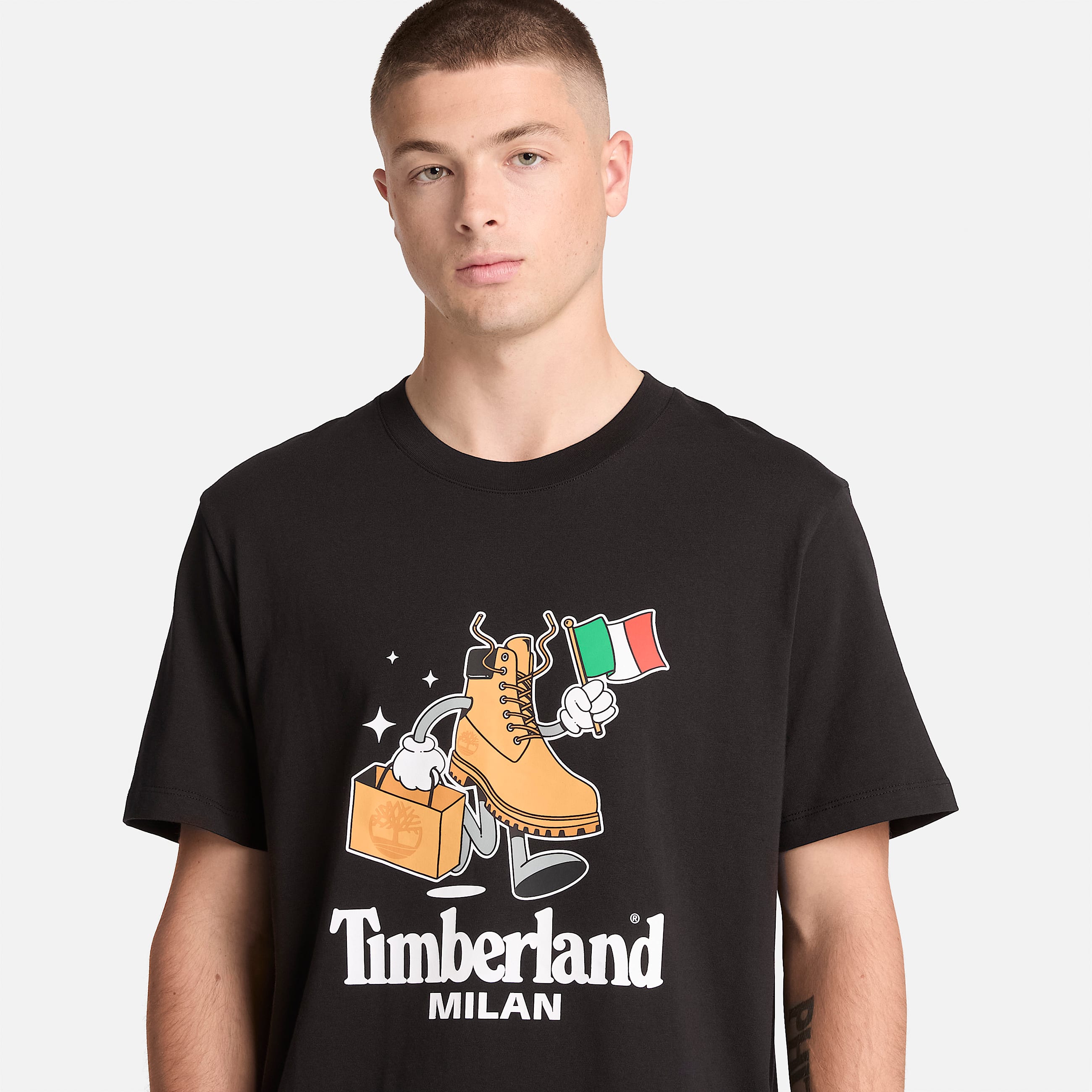 Uniseks Milan Tshirt met korte mouwen in zwart TBL zwart ALT3
