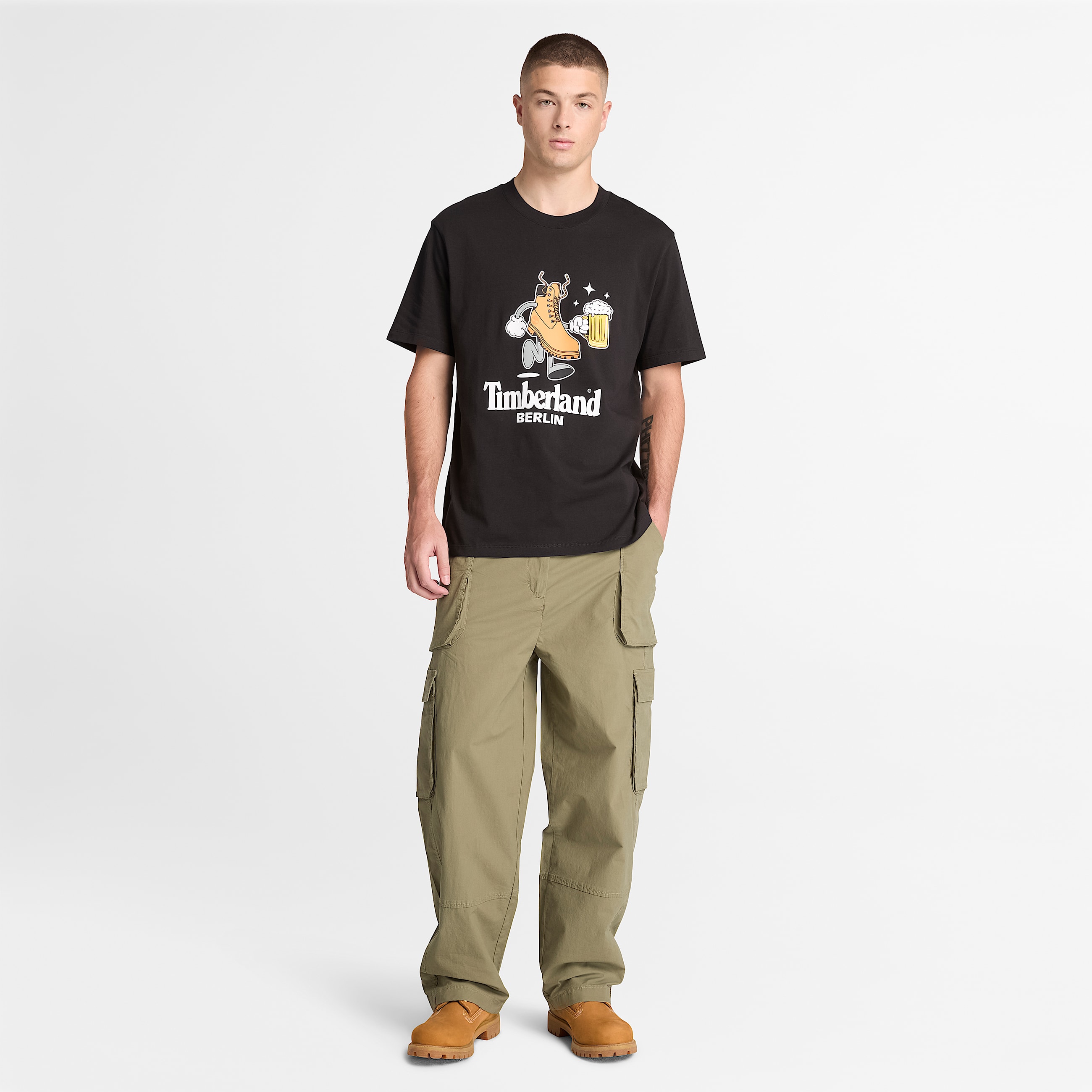 Uniseks Berlin Tshirt met korte mouwen in zwart TBL zwart ALT2