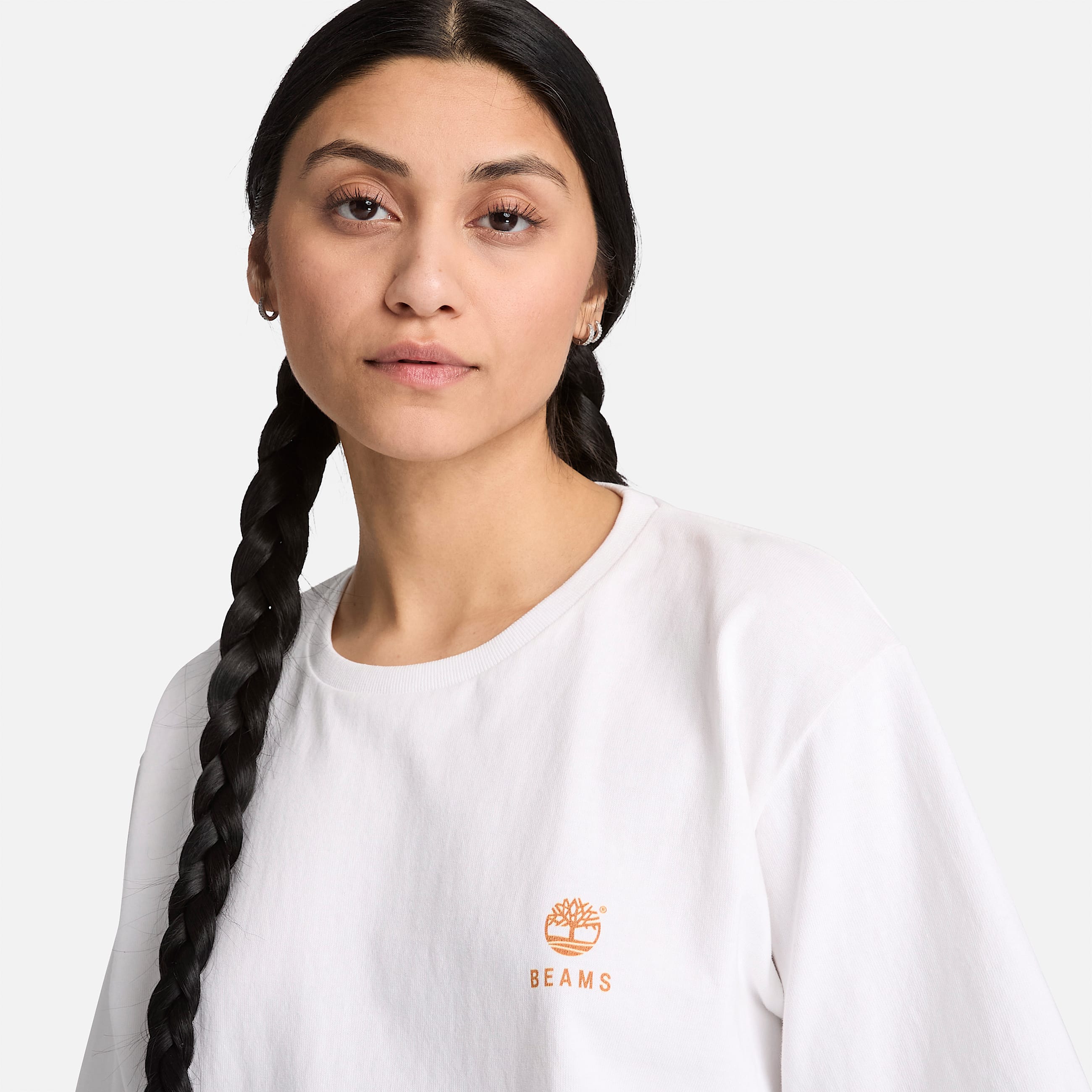 Uniseks Timberland x BEAMS Katoenen Tshirt met print in wit TBL wit ALT4