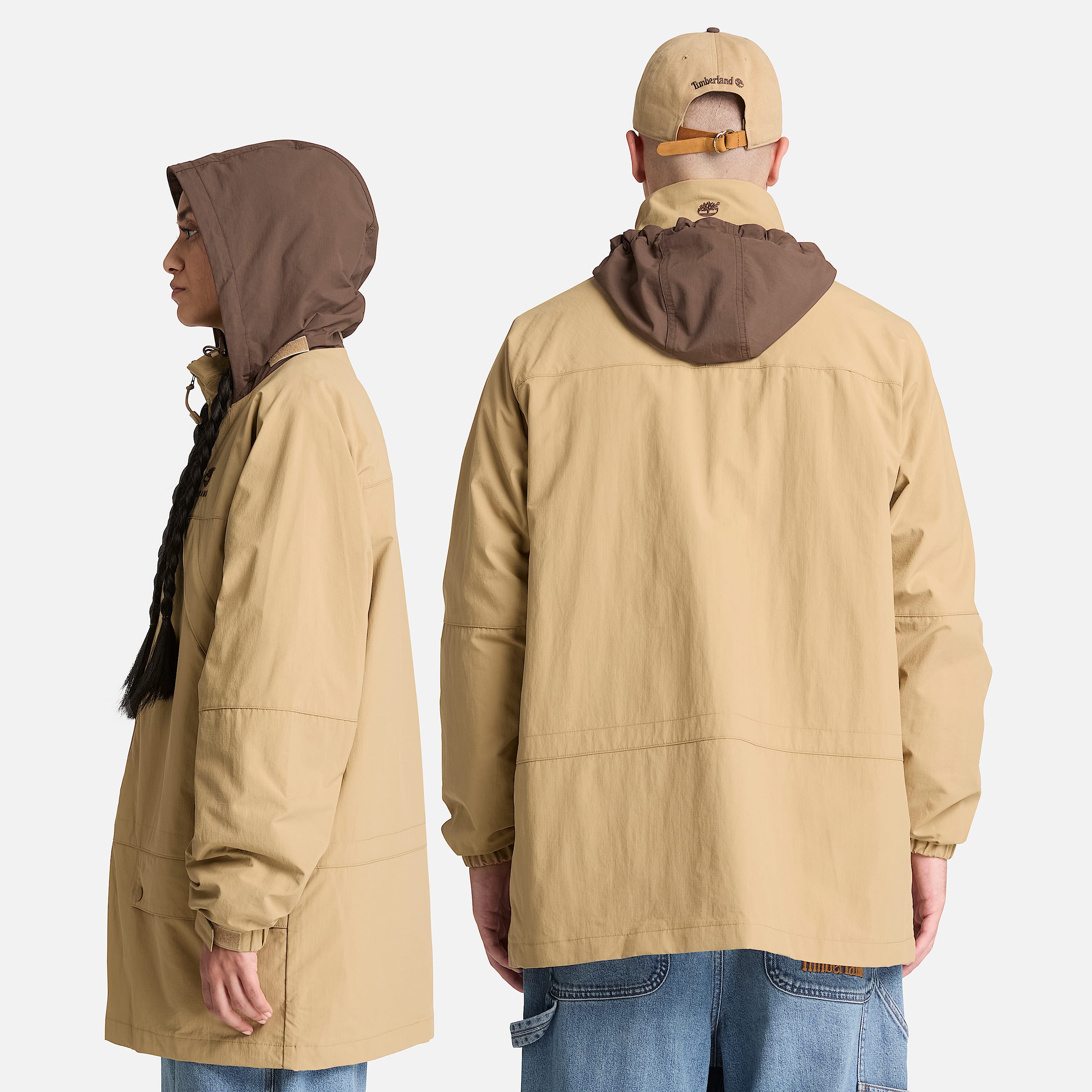 All Gender Timberland x BEAMS Nylon ZipUp Convertible Jacket in Khaki TBL Khaki ALT2