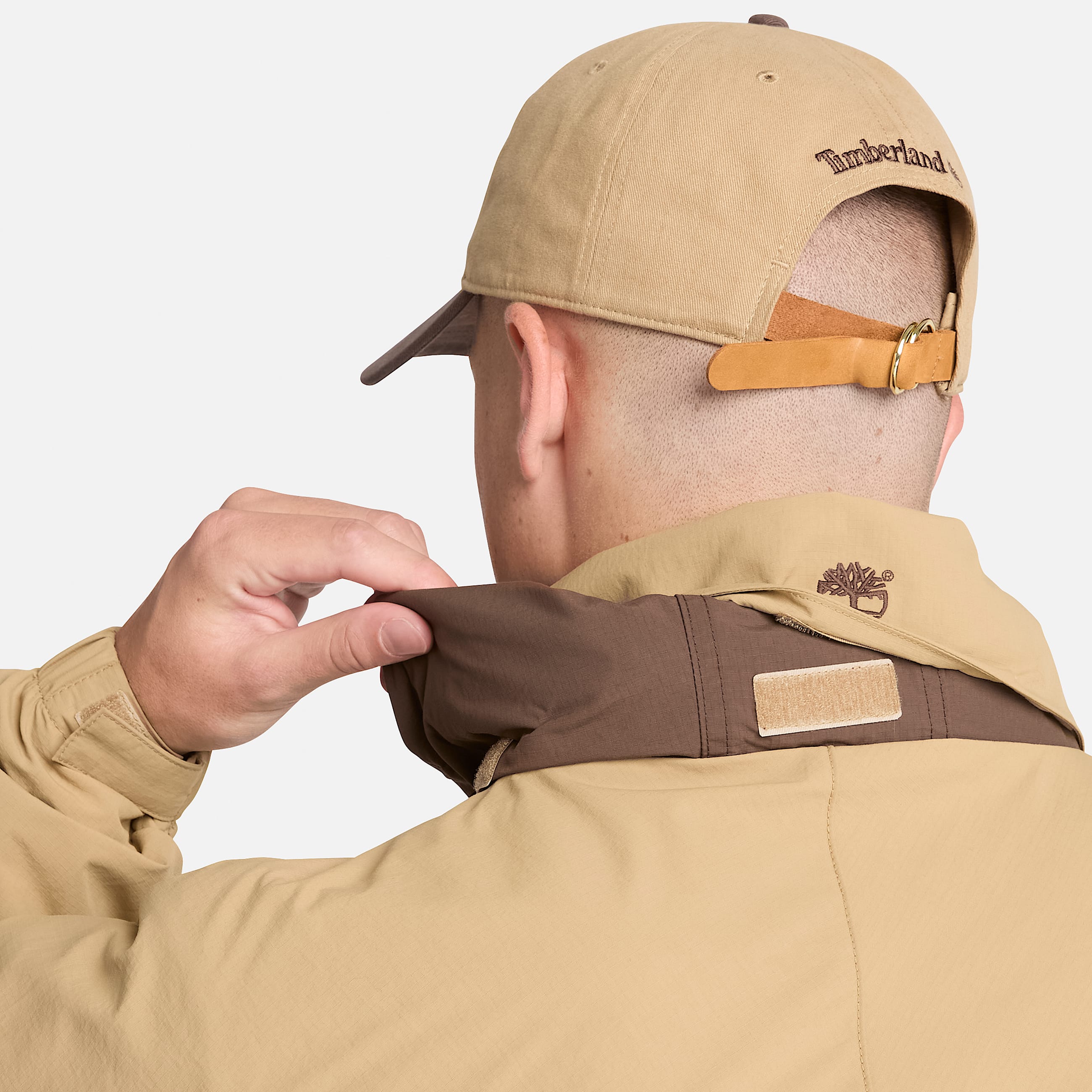 All Gender Timberland x BEAMS Nylon ZipUp Convertible Jacket in Khaki TBL Khaki ALT6