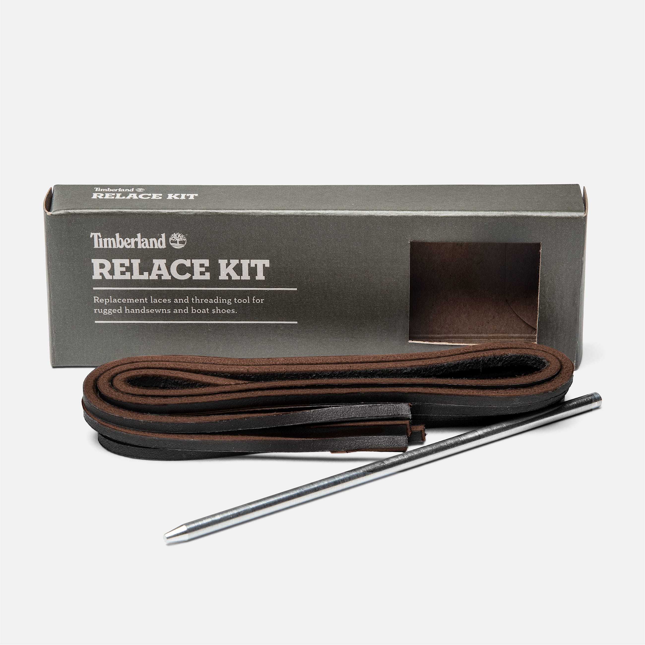 Kit de lacets de rechange en cuir brut en marron TBL marron ALT2