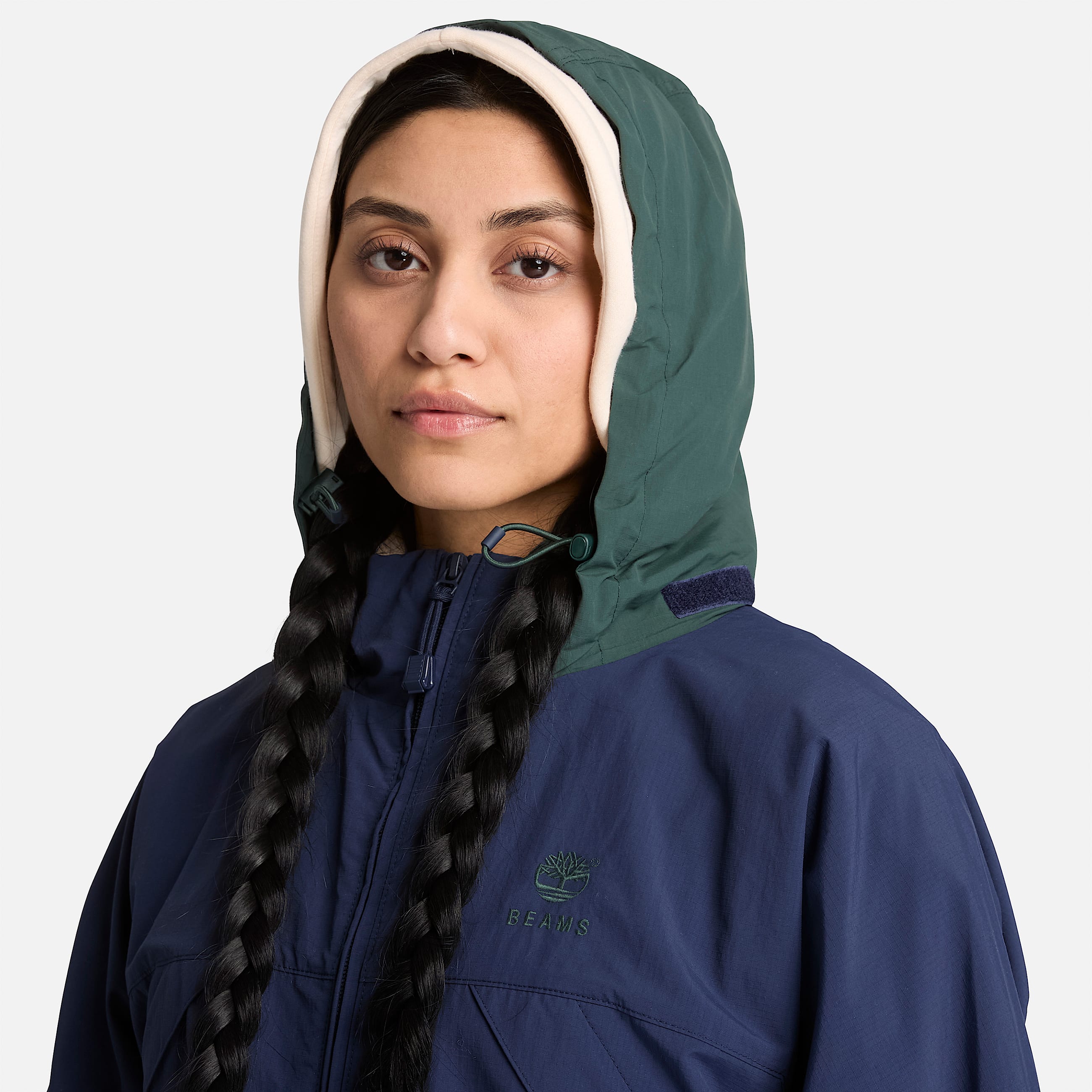 All Gender Timberland x BEAMS Nylon ZipUp Convertible Jacket in Dark Blue TBL Blue ALT4