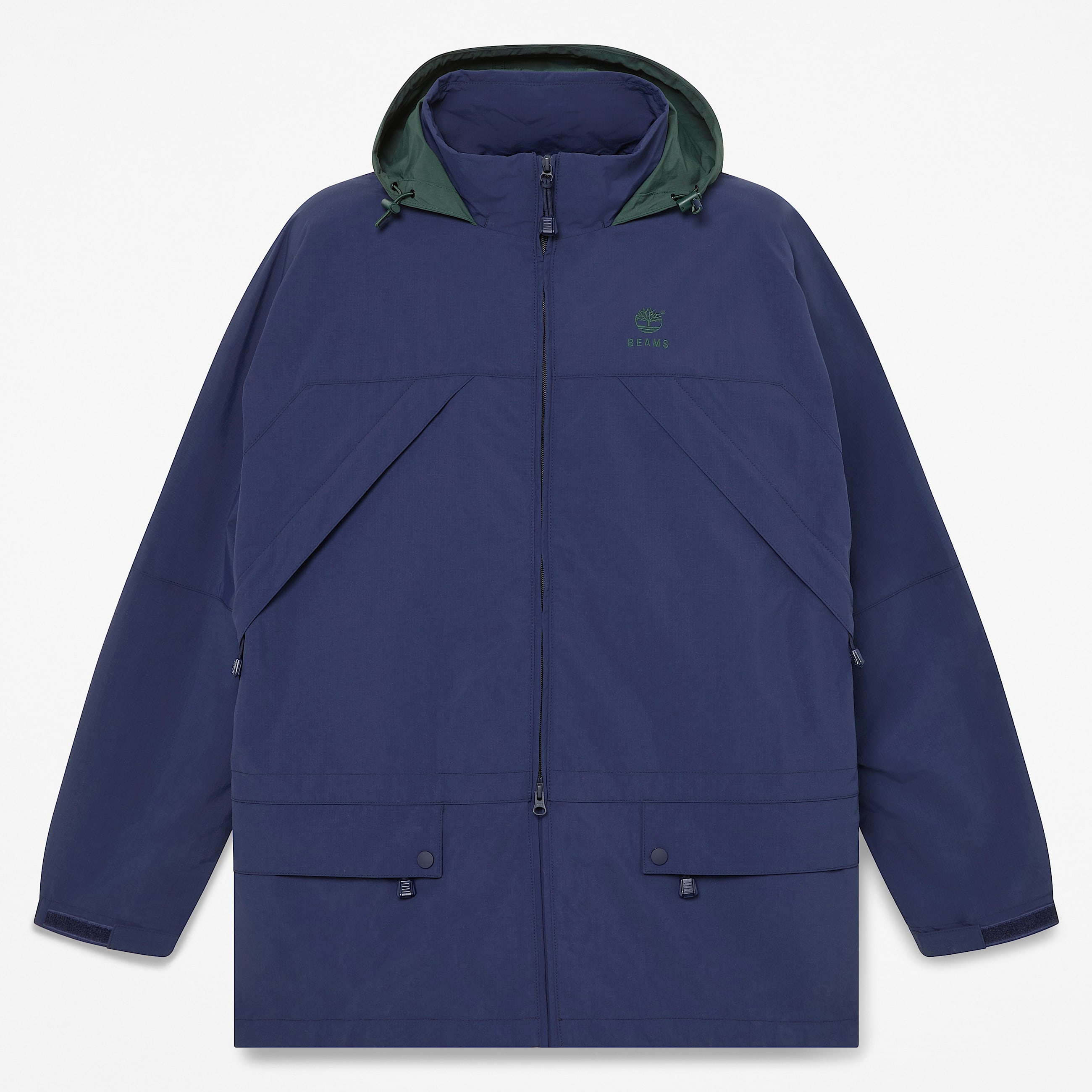 All Gender Timberland x BEAMS Nylon ZipUp Convertible Jacket in Dark Blue TBL Blue HERO