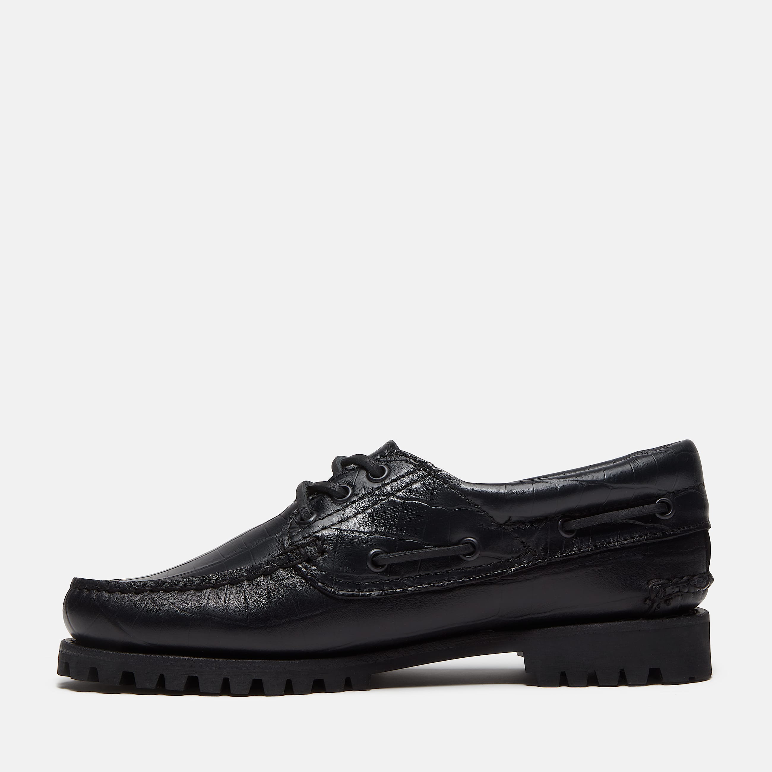 Timberland Authentic 3Eye Boat Shoe for Women in Black TBL Black ALT6