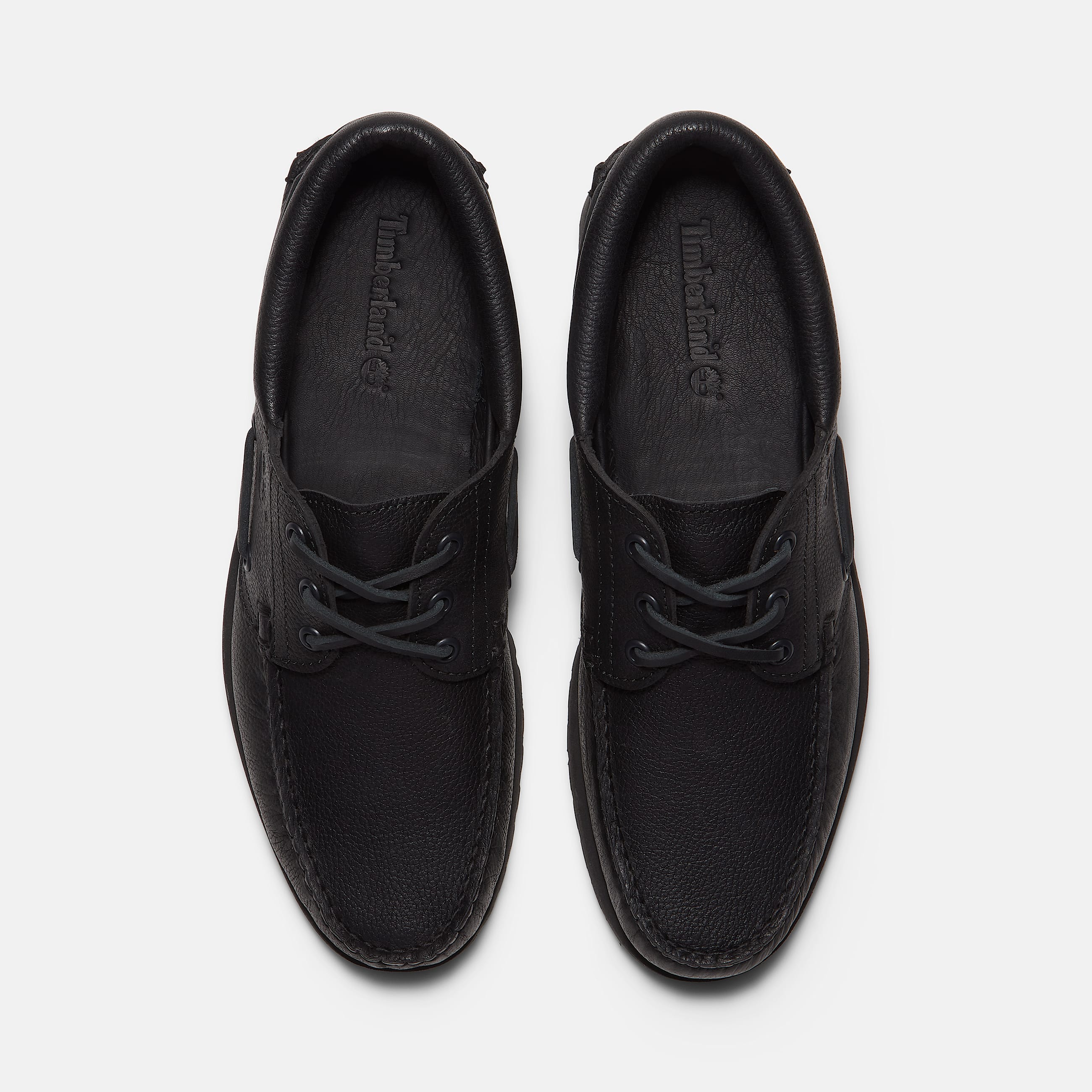 Chaussure bateau cousue main  3 illets Authentic Timberland pour homme en noir TBL noir ALT2