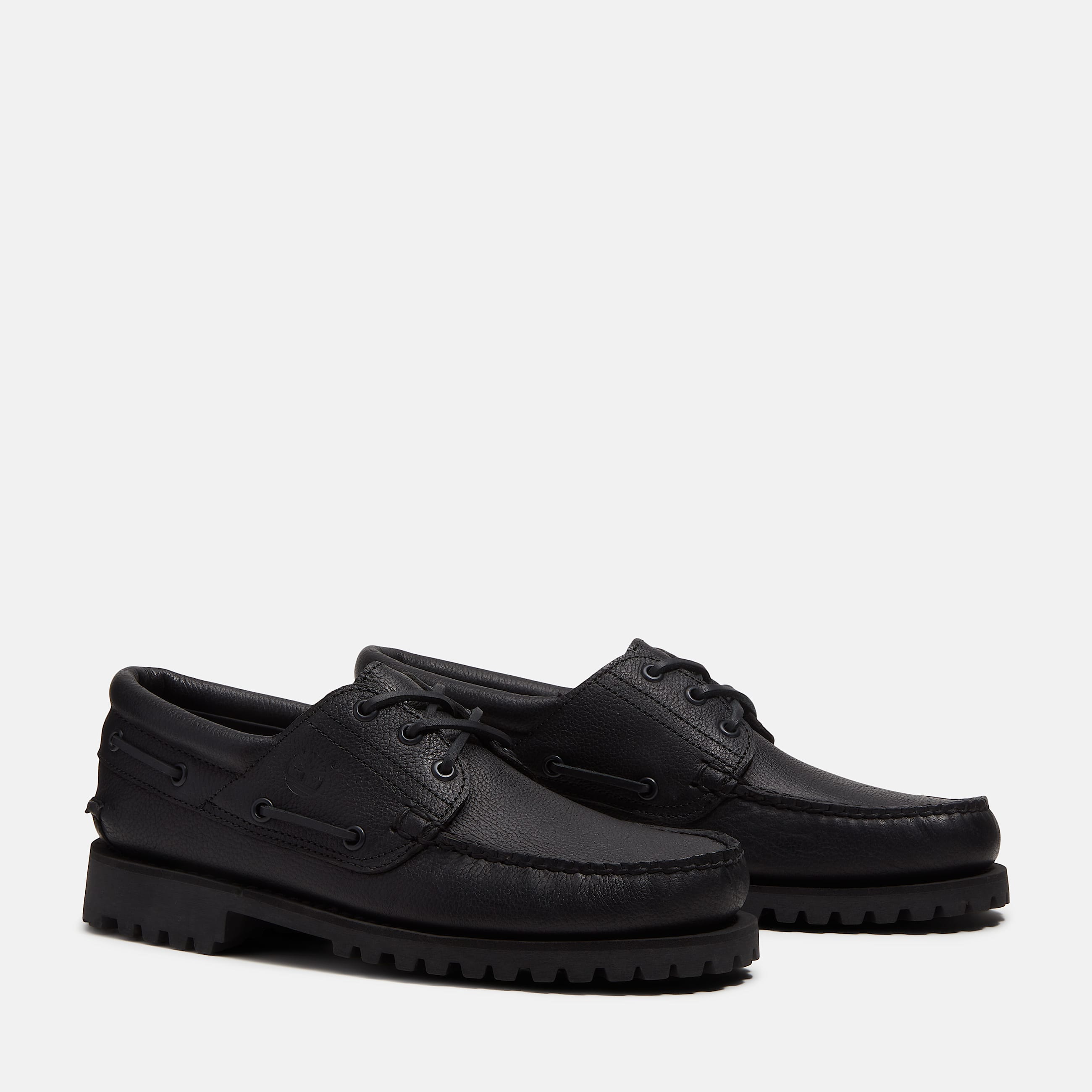 Chaussure bateau cousue main  3 illets Authentic Timberland pour homme en noir TBL noir ALT4