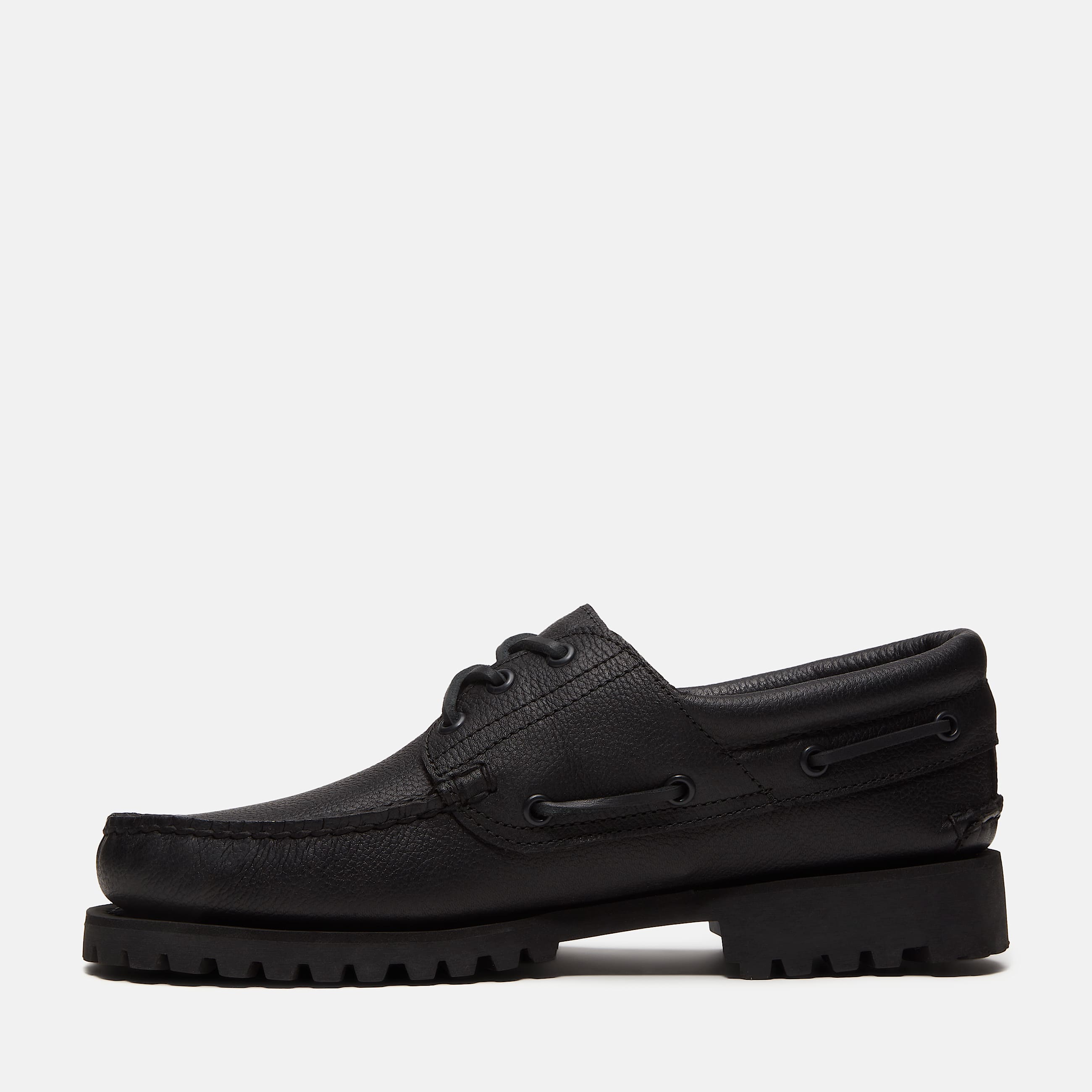 Chaussure bateau cousue main  3 illets Authentic Timberland pour homme en noir TBL noir ALT6