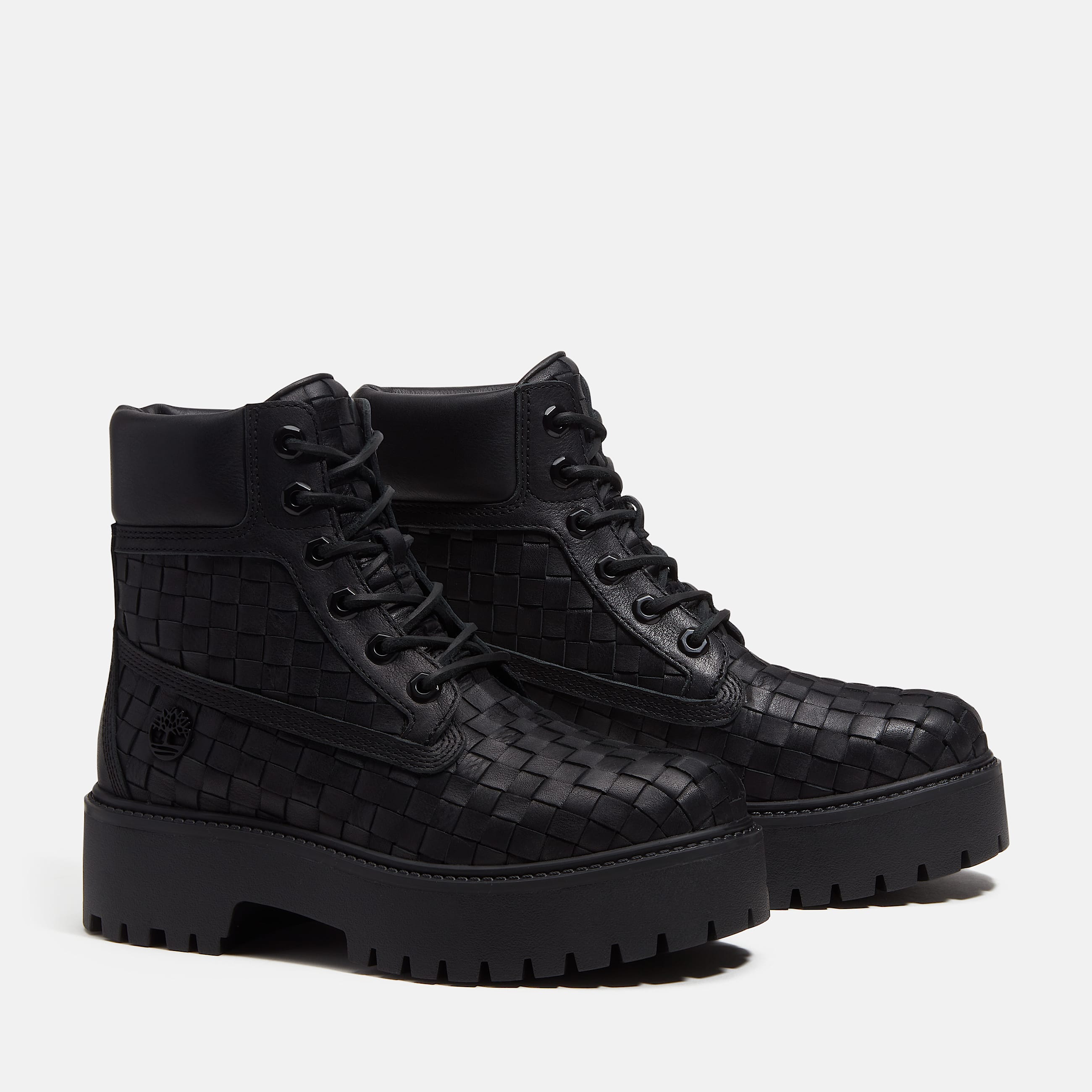 Stone Street Platform 6Inch Woven Boot for Women in Black TBL Black ALT4