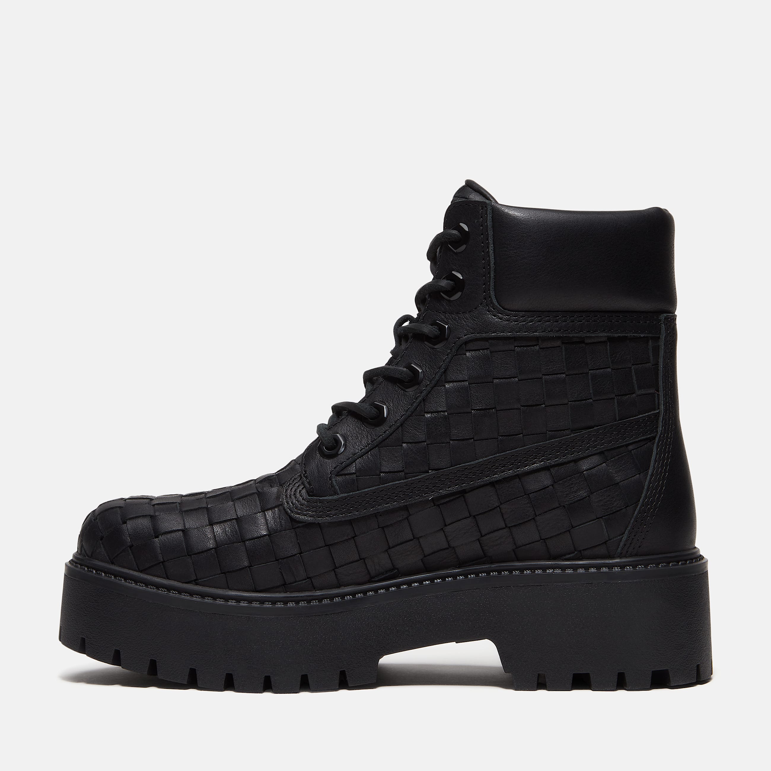 Stone Street Platform 6Inch Woven Boot for Women in Black TBL Black ALT6