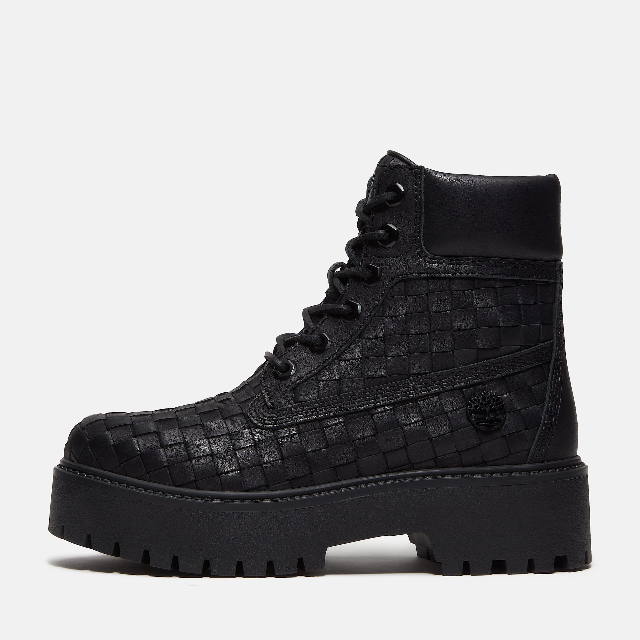 Stone Street Platform 6Inch Woven Boot for Women in Black TBL Black ALT8