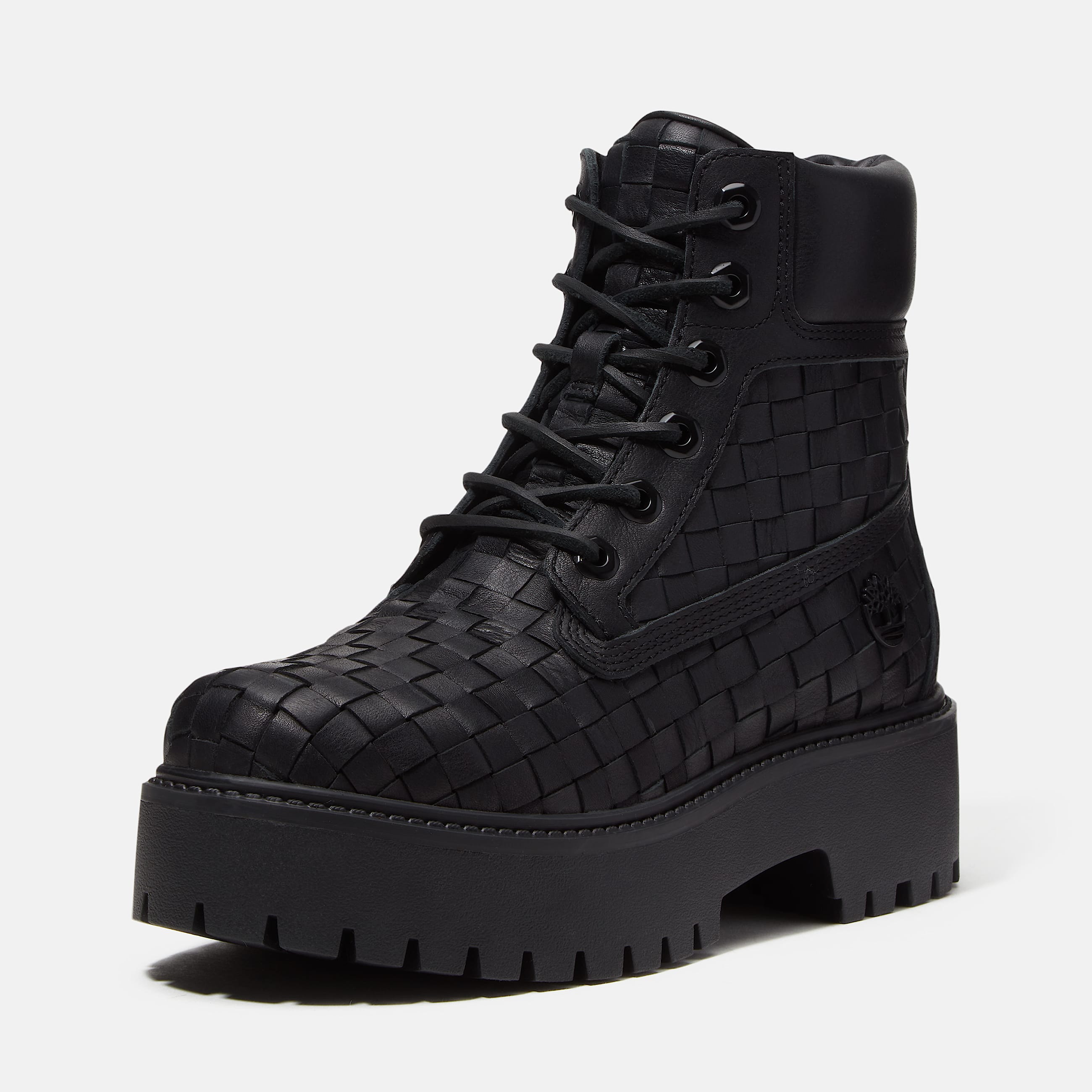 Stone Street Platform 6Inch Woven Boot for Women in Black TBL Black ALT9