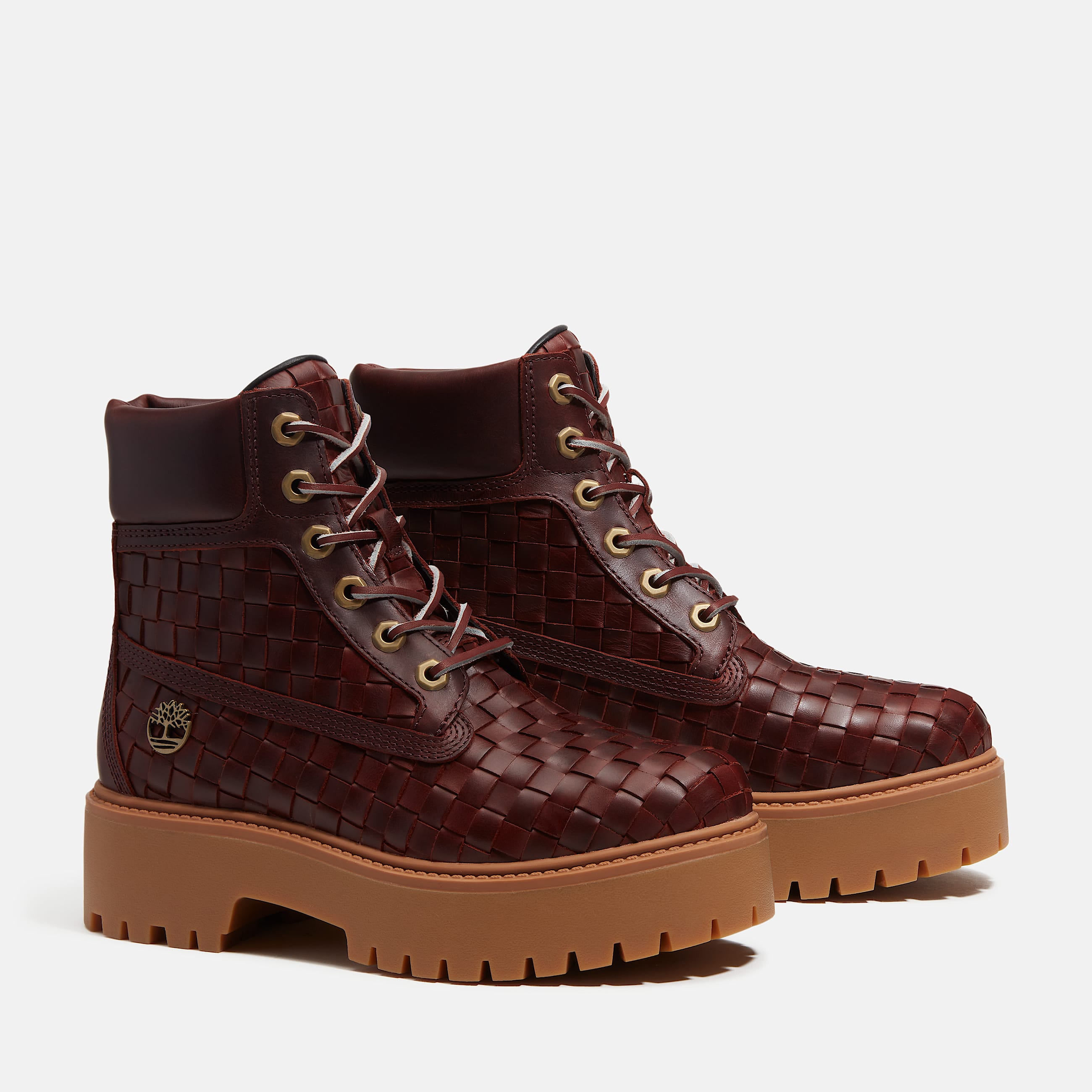 Stone Street Platform 6Inch Woven Boot for Women in Burgundy TBL Burgundy ALT4