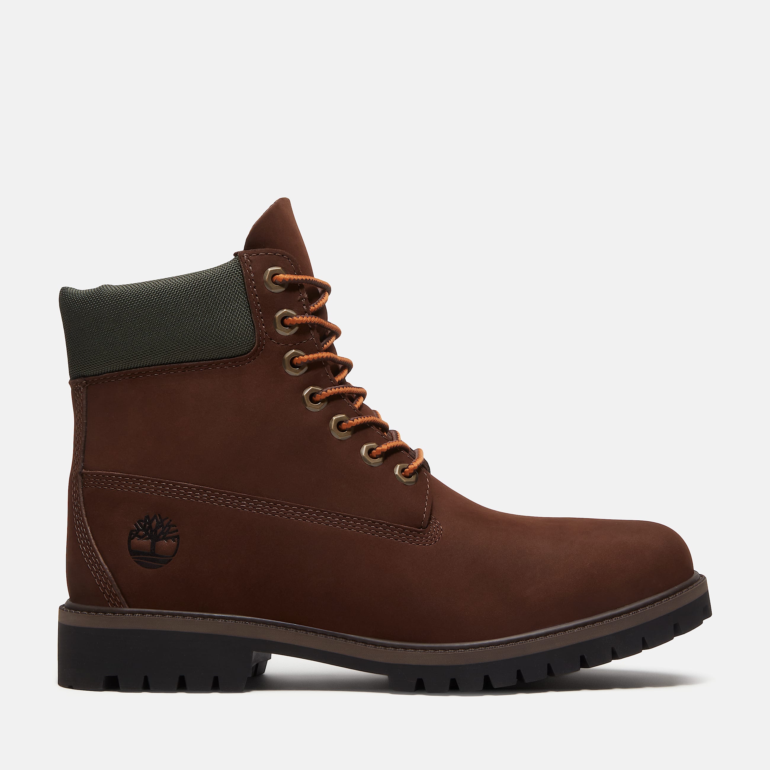 Timberland Heritage 6Inch Waterproof Boot for Men in Dark BrownYellow TBL Brown HERO