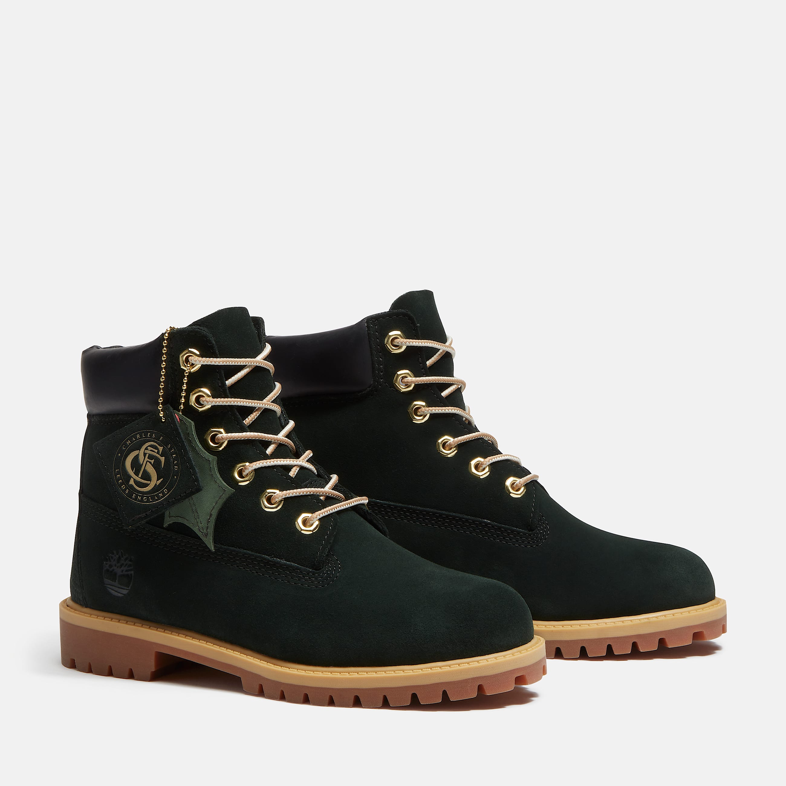 Wasserdichter Timberland Premium 6Inch Boot fr Kinder in Dunkelgrn TBL Grn ALT4