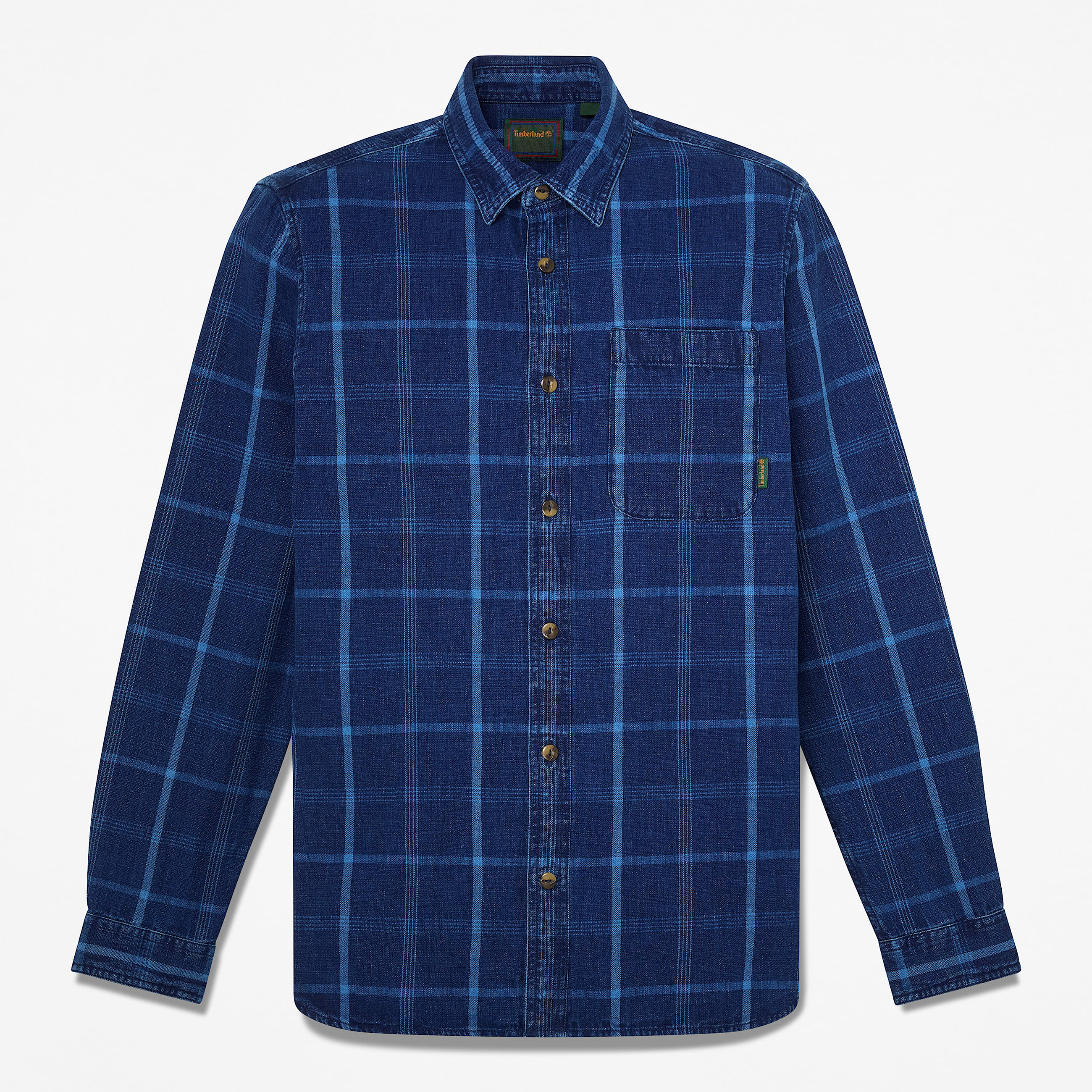 Kariertes Indigo Hemd in regulrer Passform fr Herren in Dunkelblau TBL Blau HERO