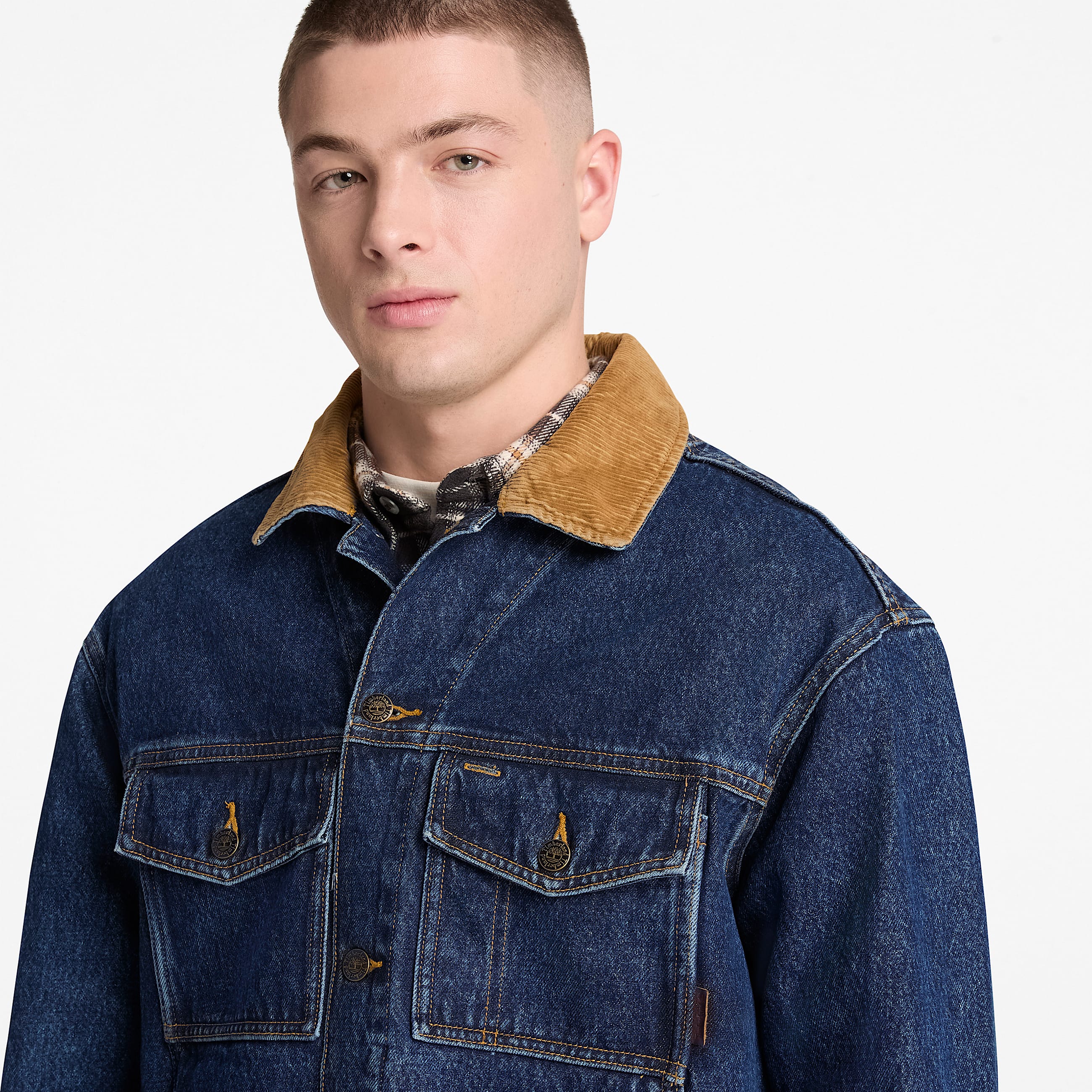 Denim Trucker Jacket for Men in Dark Blue TBL Blue ALT3