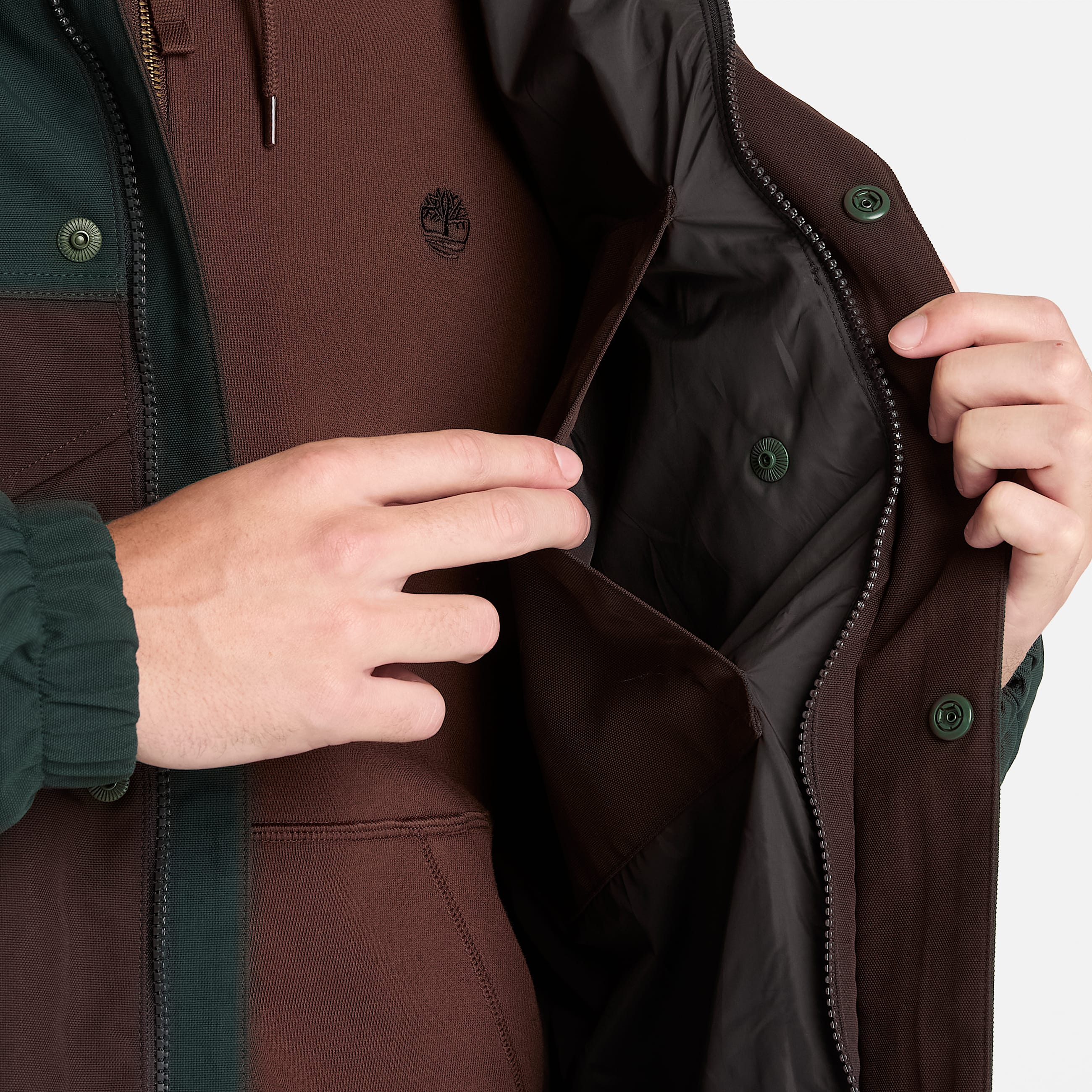 Weatherline ArchiveInspired Parka for Men in Dark GreenDark Brown TBL Green ALT3