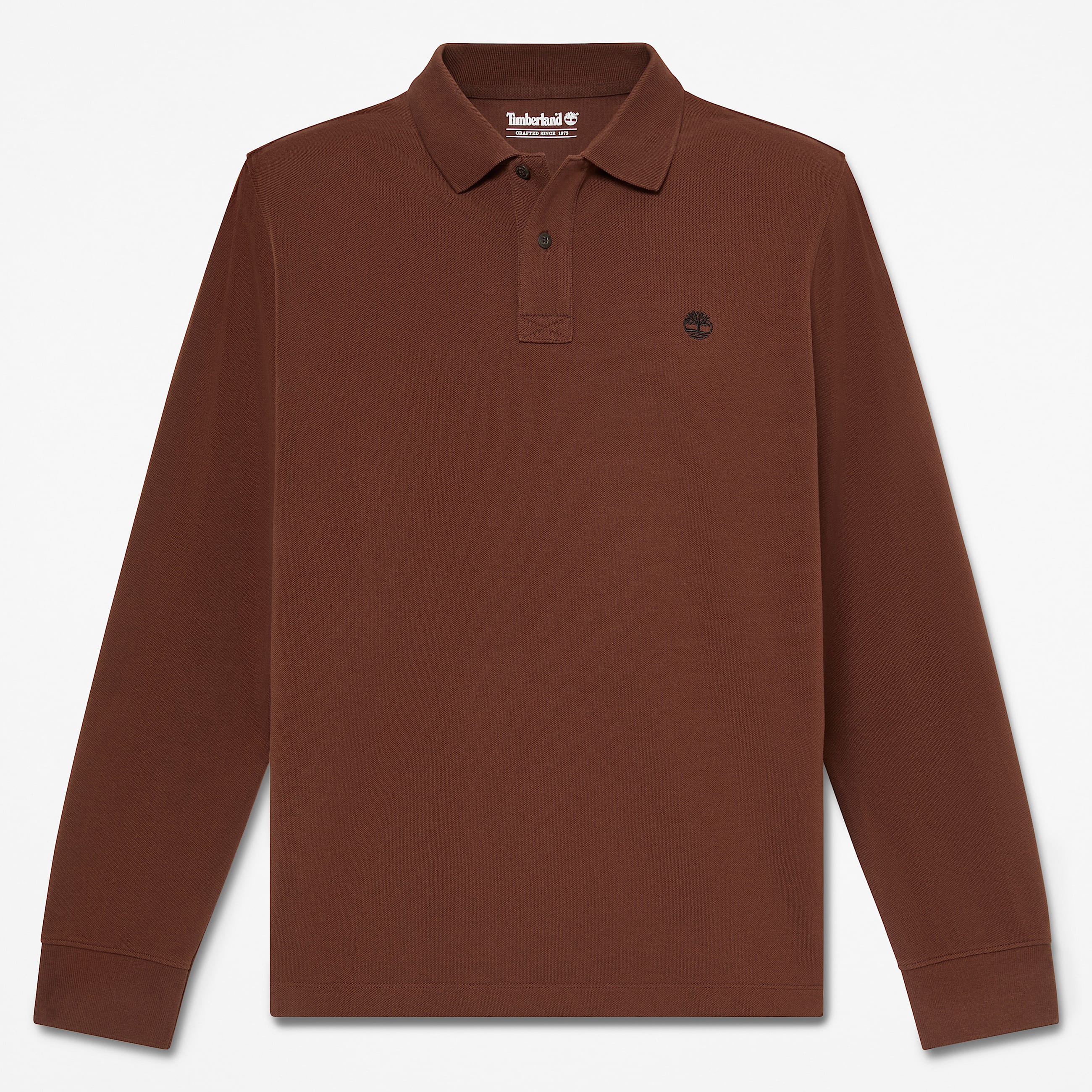 Millers River LongSleeve Polo for Men in Dark Brown TBL Brown HERO