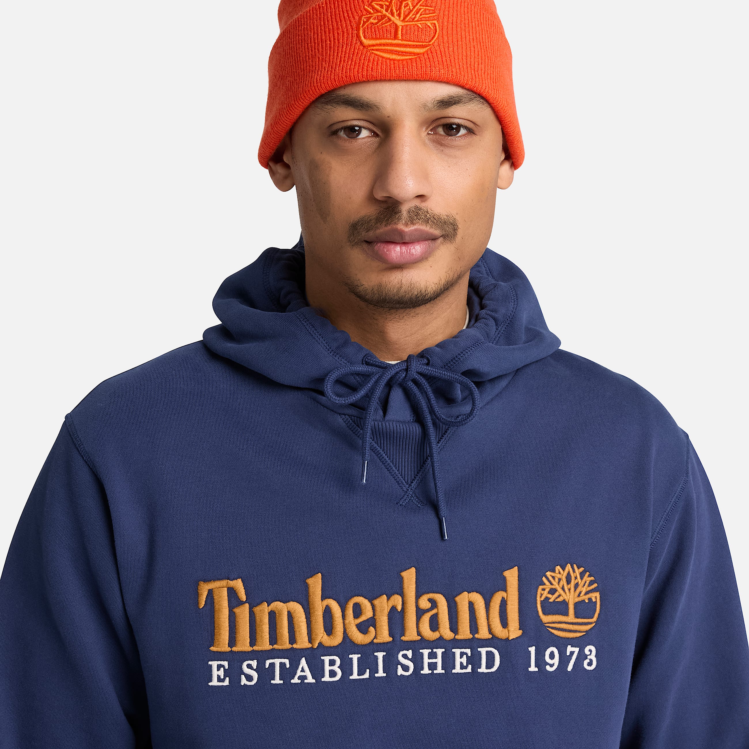 Established 1973 Embroidered Logo Hoodie for Men in Dark Blue TBL Blue ALT3
