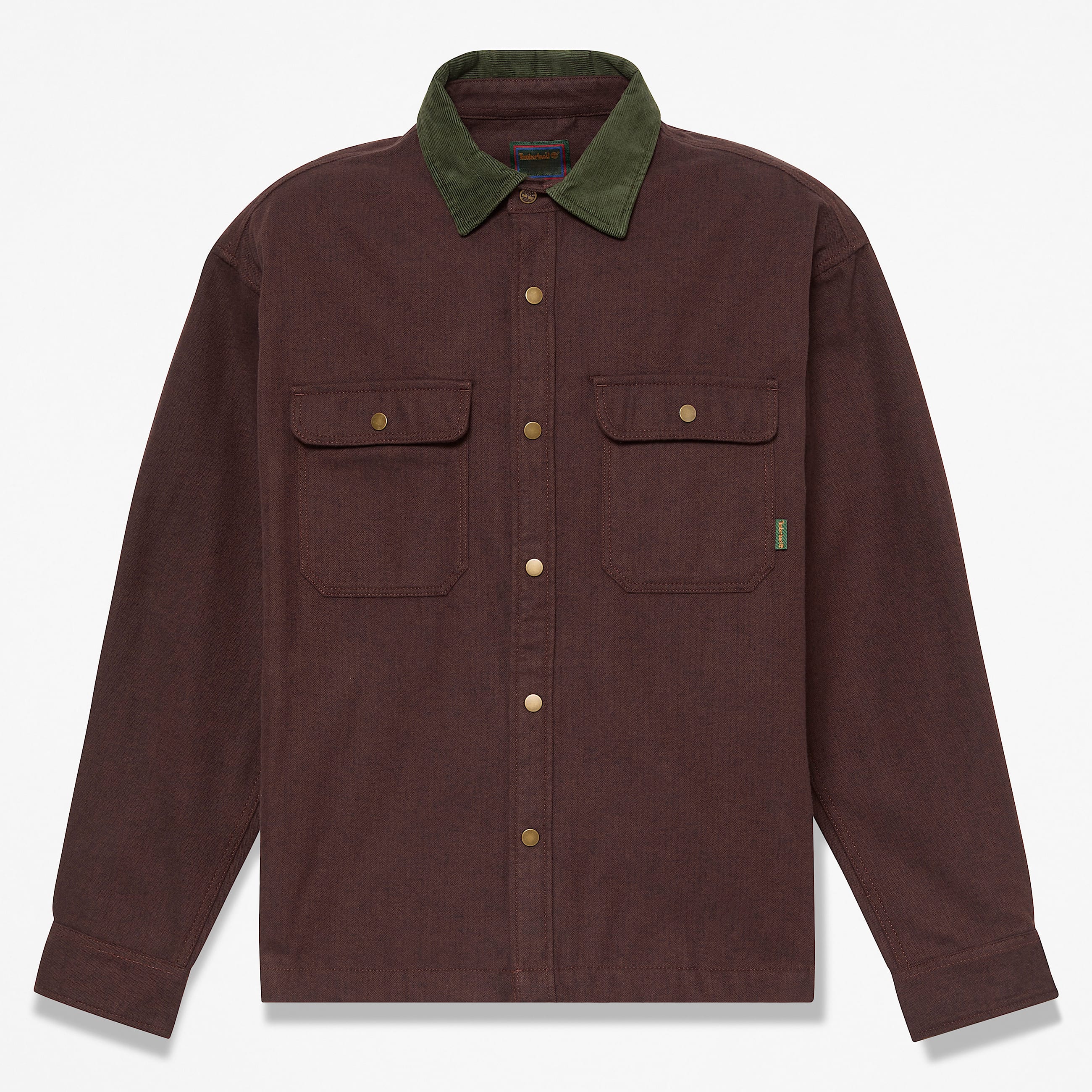 Herringbone Overshirt for Men in Dark Brown TBL Brown HERO