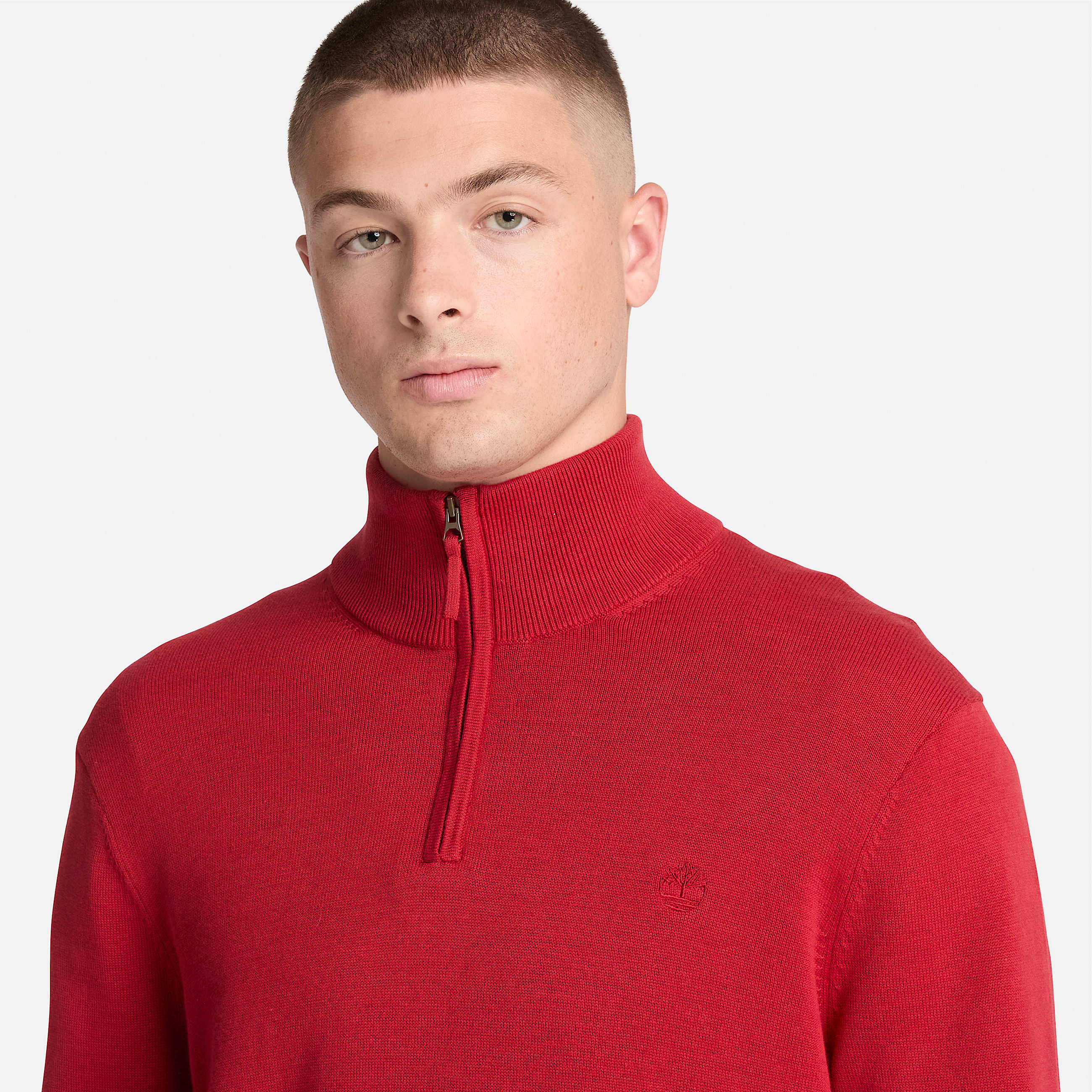 Jersey de algodn con cremallera de 14 Williams River para hombre en rojo TBL rojo ALT3