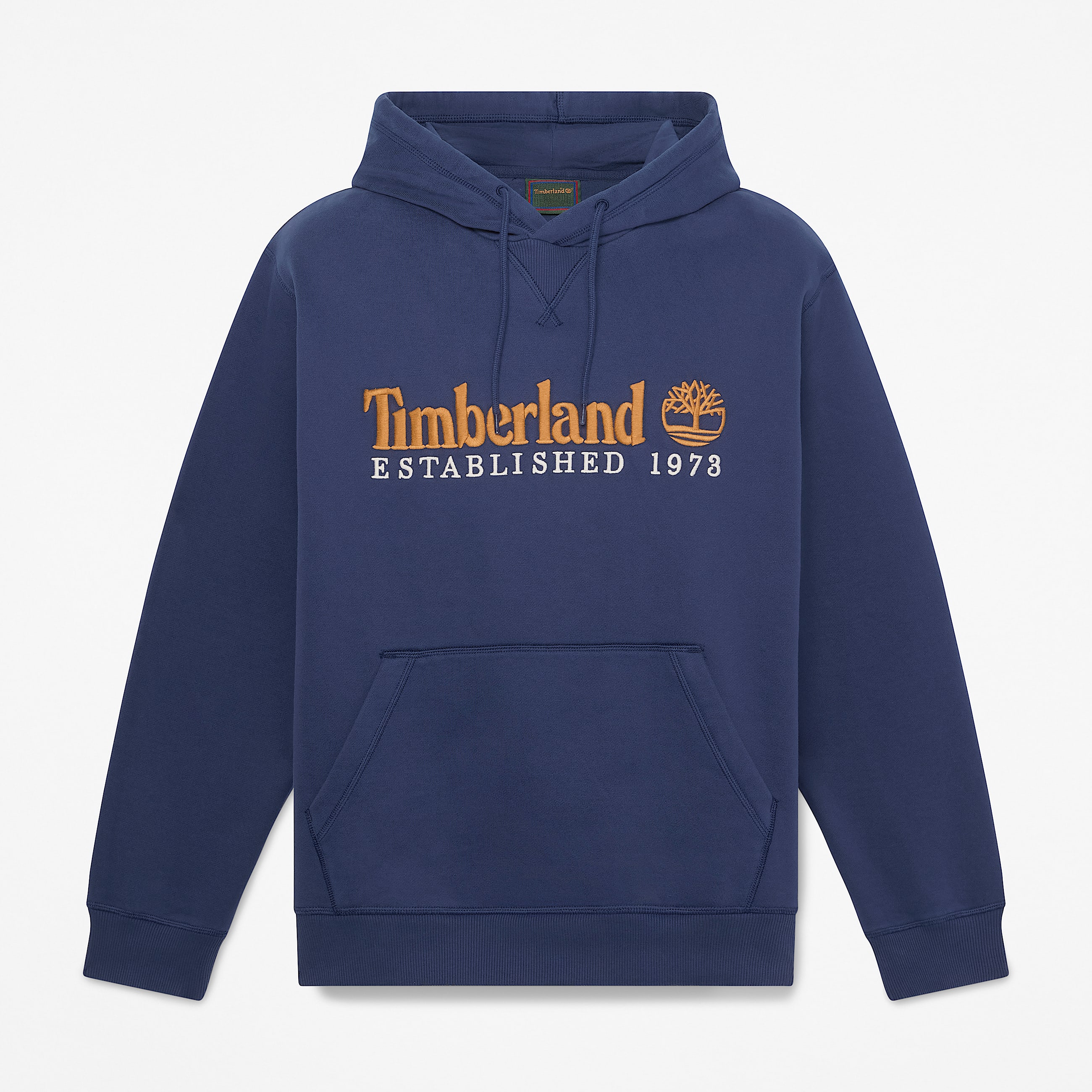 Established 1973 Embroidered Logo Hoodie for Men in Dark Blue TBL Blue HERO