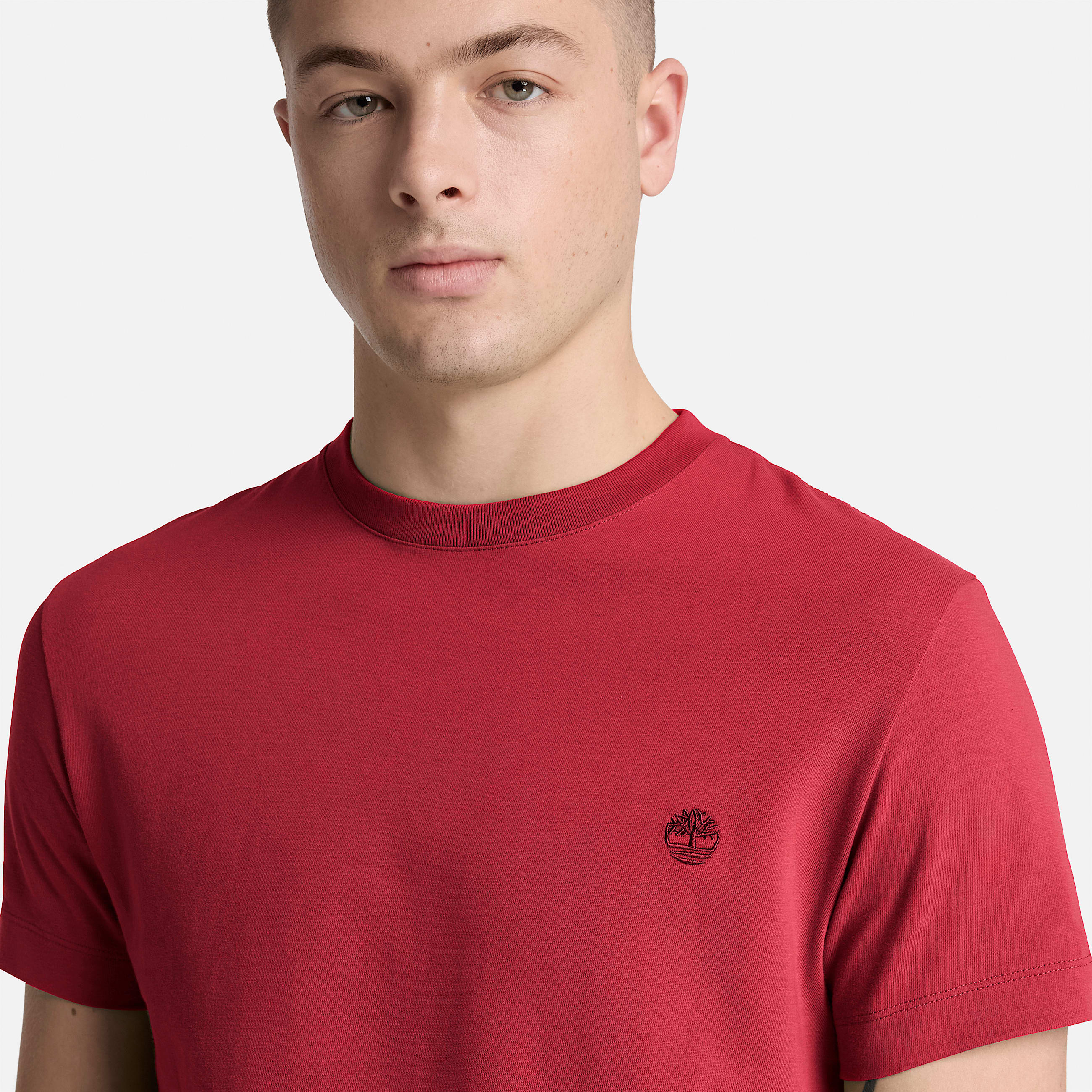 Dunstan River Slim ShortSleeve TShirt for Men in Red TBL Red ALT3