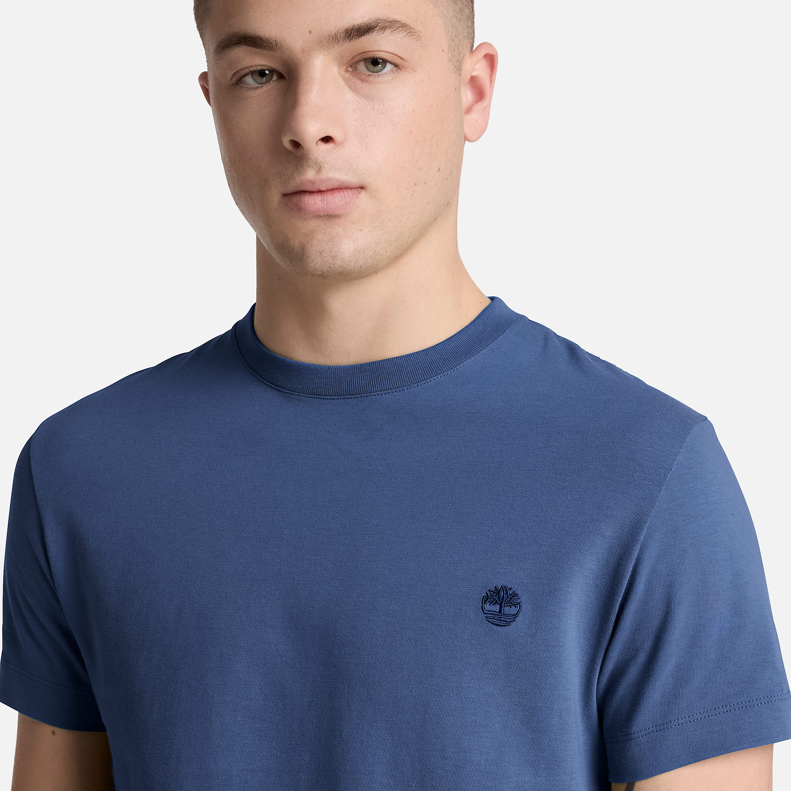 Dunstan River Slim ShortSleeve TShirt for Men in Dark Blue TBL Blue ALT3