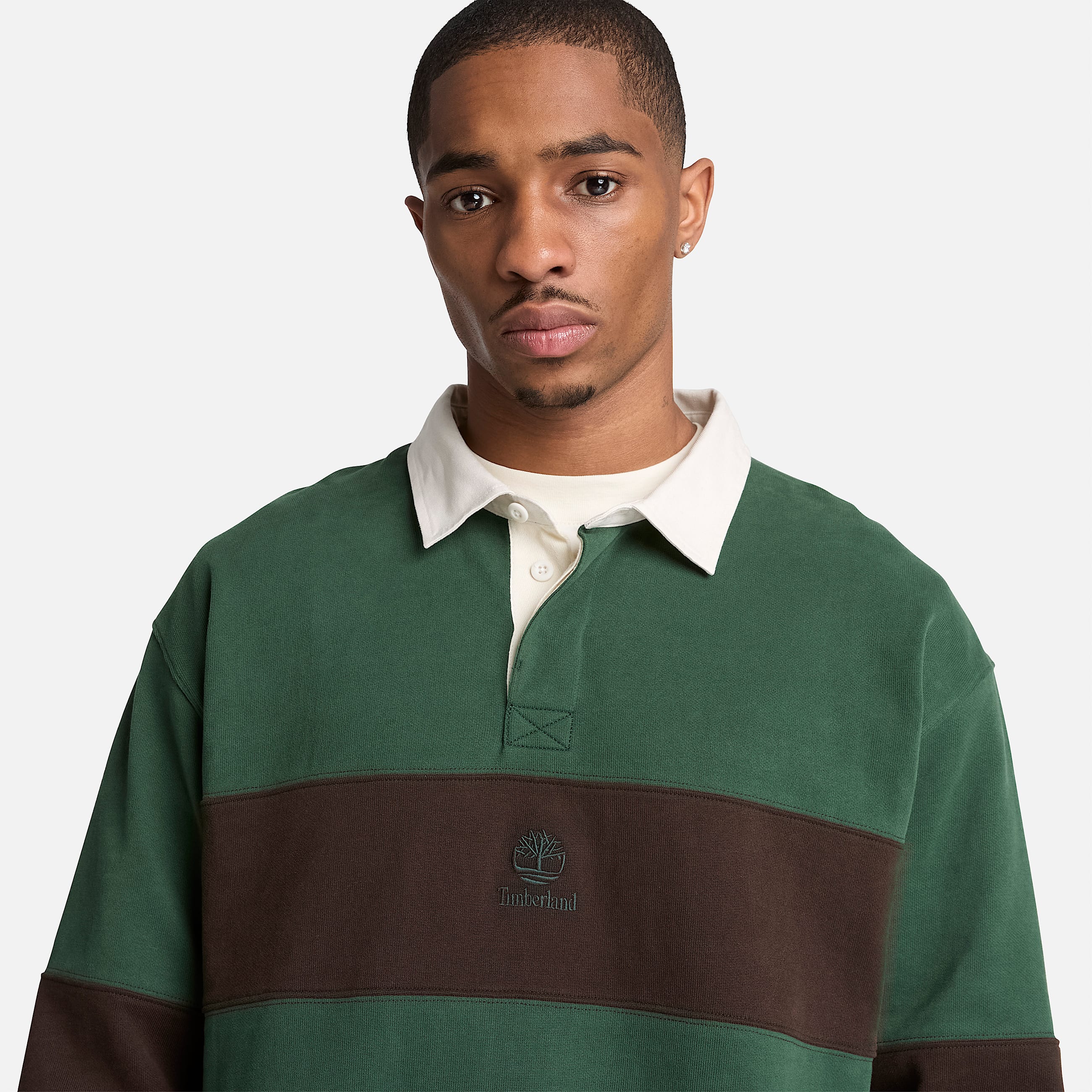 Rugby Polo Sweatshirt for Men in Dark GreenDark Brown TBL Green ALT3