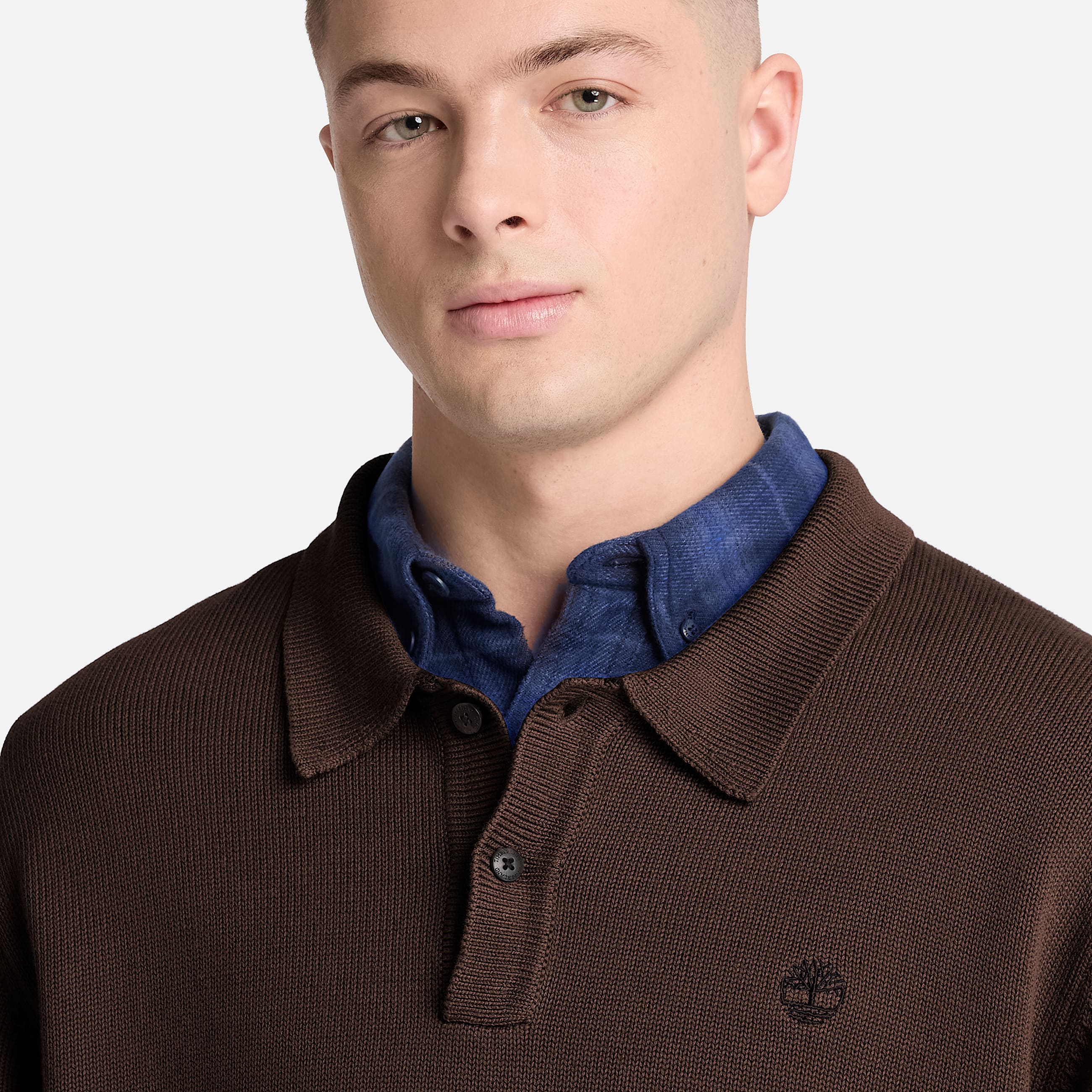 Williams River Cotton Polo Jumper for Men in Dark Brown TBL Brown ALT3