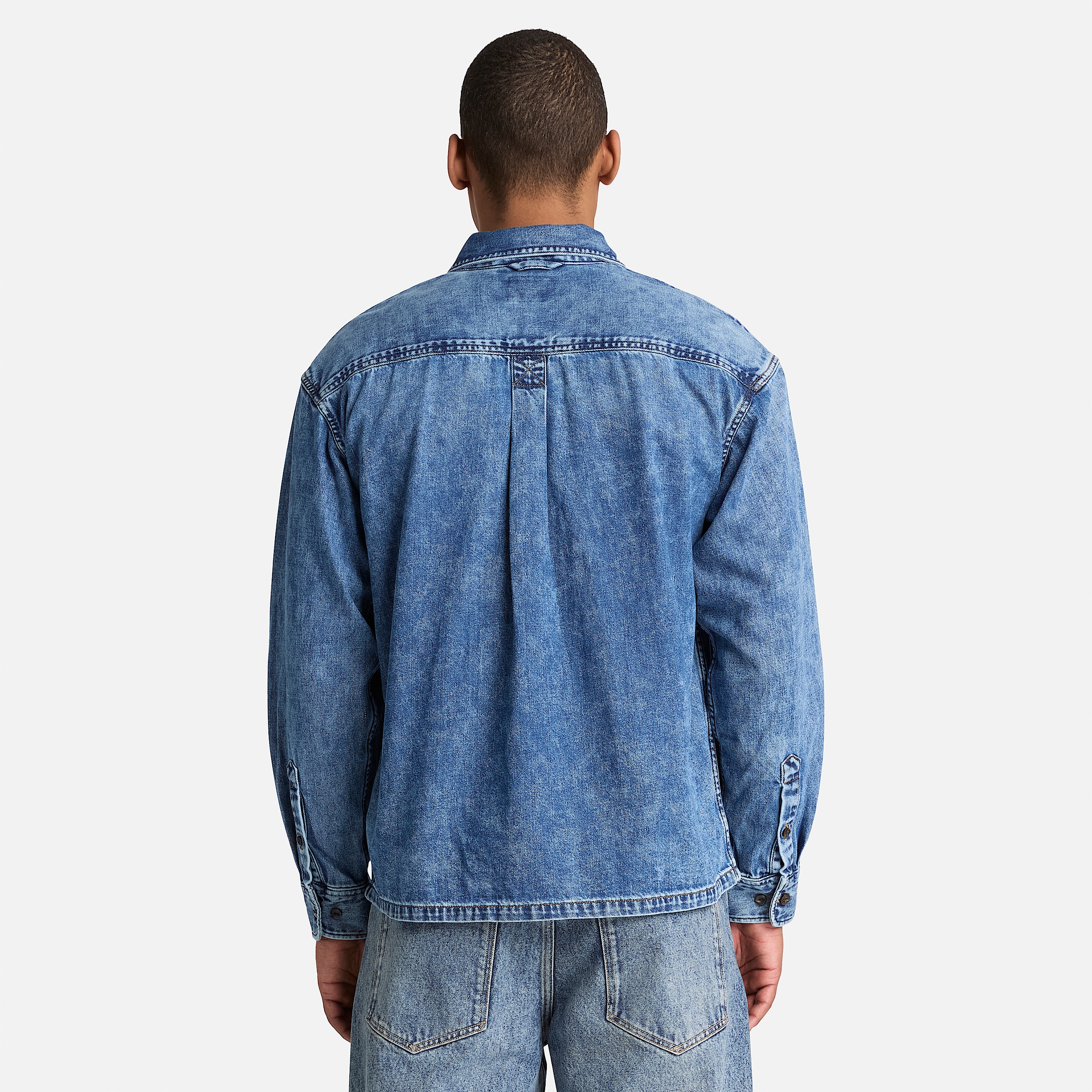 Chemise en jean  poche pour homme en bleu TBL bleu ALT8