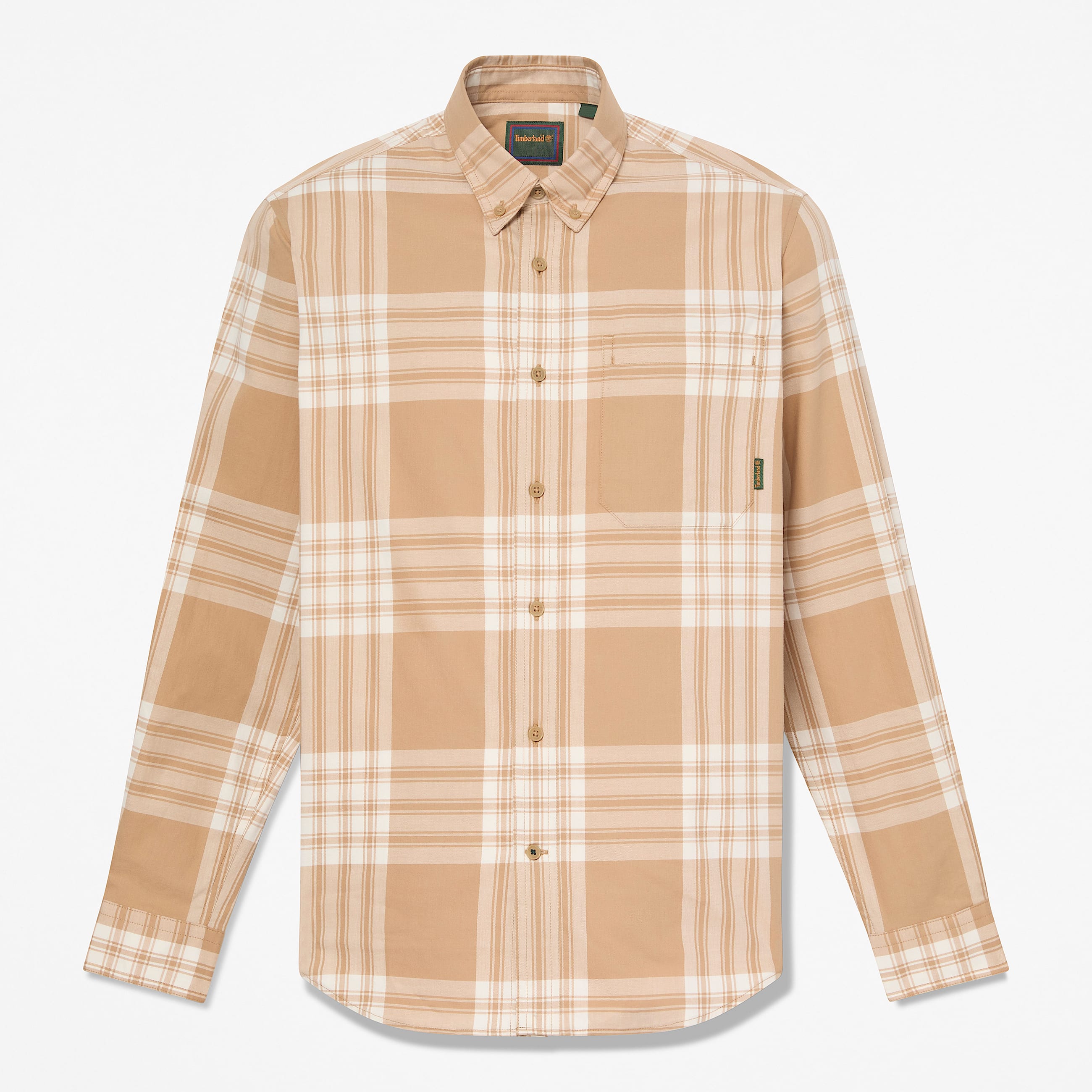 Check Twill Shirt for Men in Light Brown