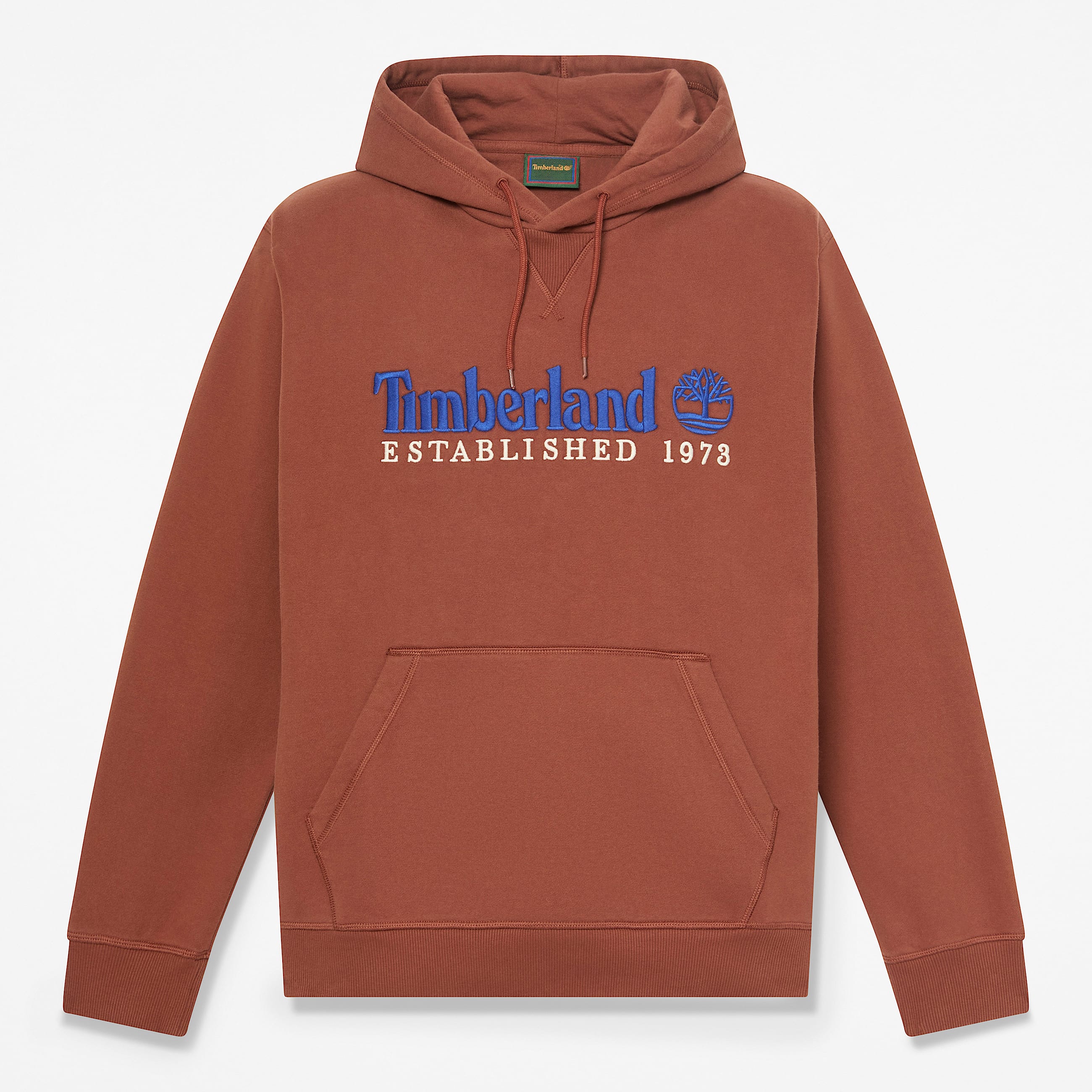 Established 1973 Embroidered Logo Hoodie for Men in Brown TBL Brown HERO