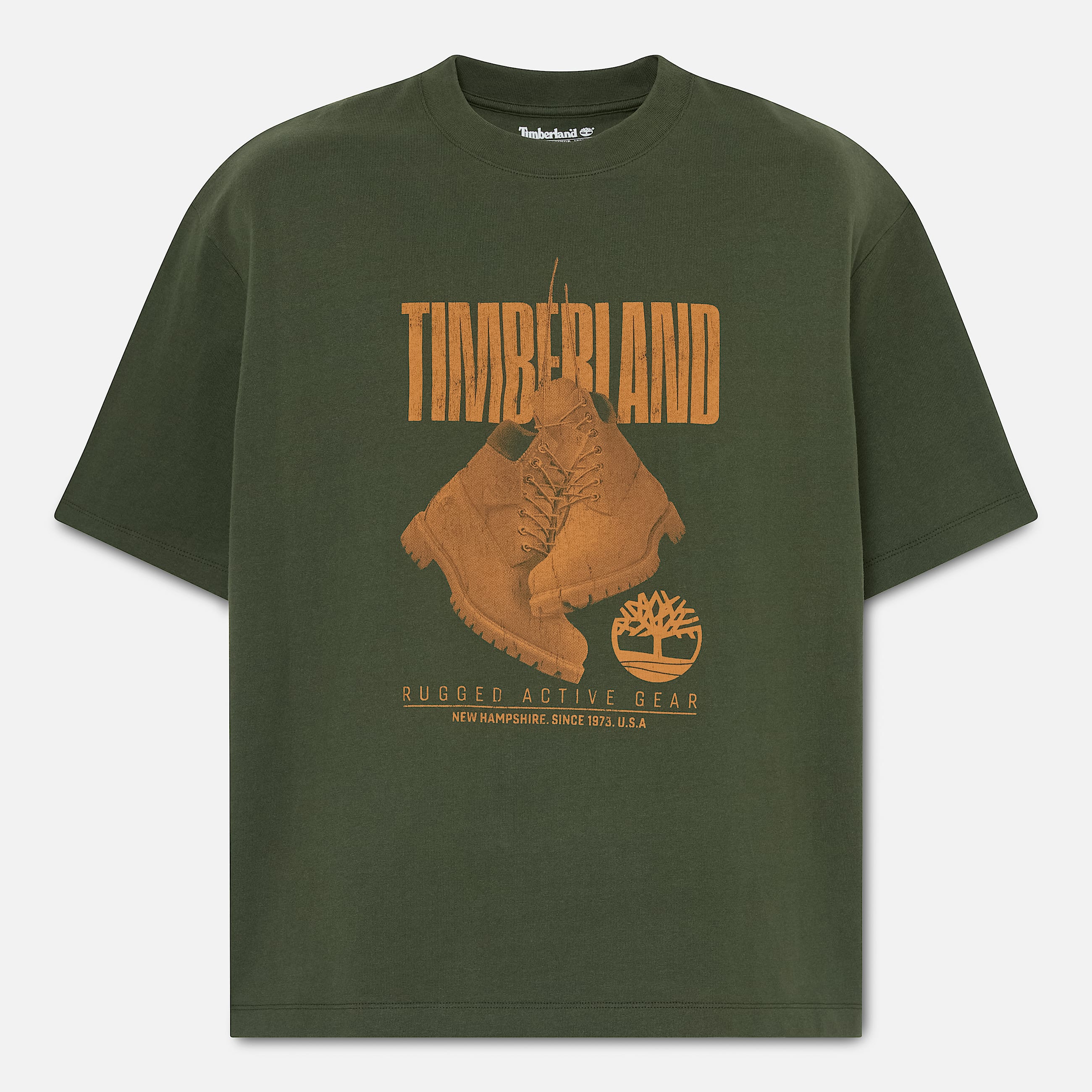 Rugged Boot ShortSleeve TShirt for Men in Dark Green TBL Green HERO