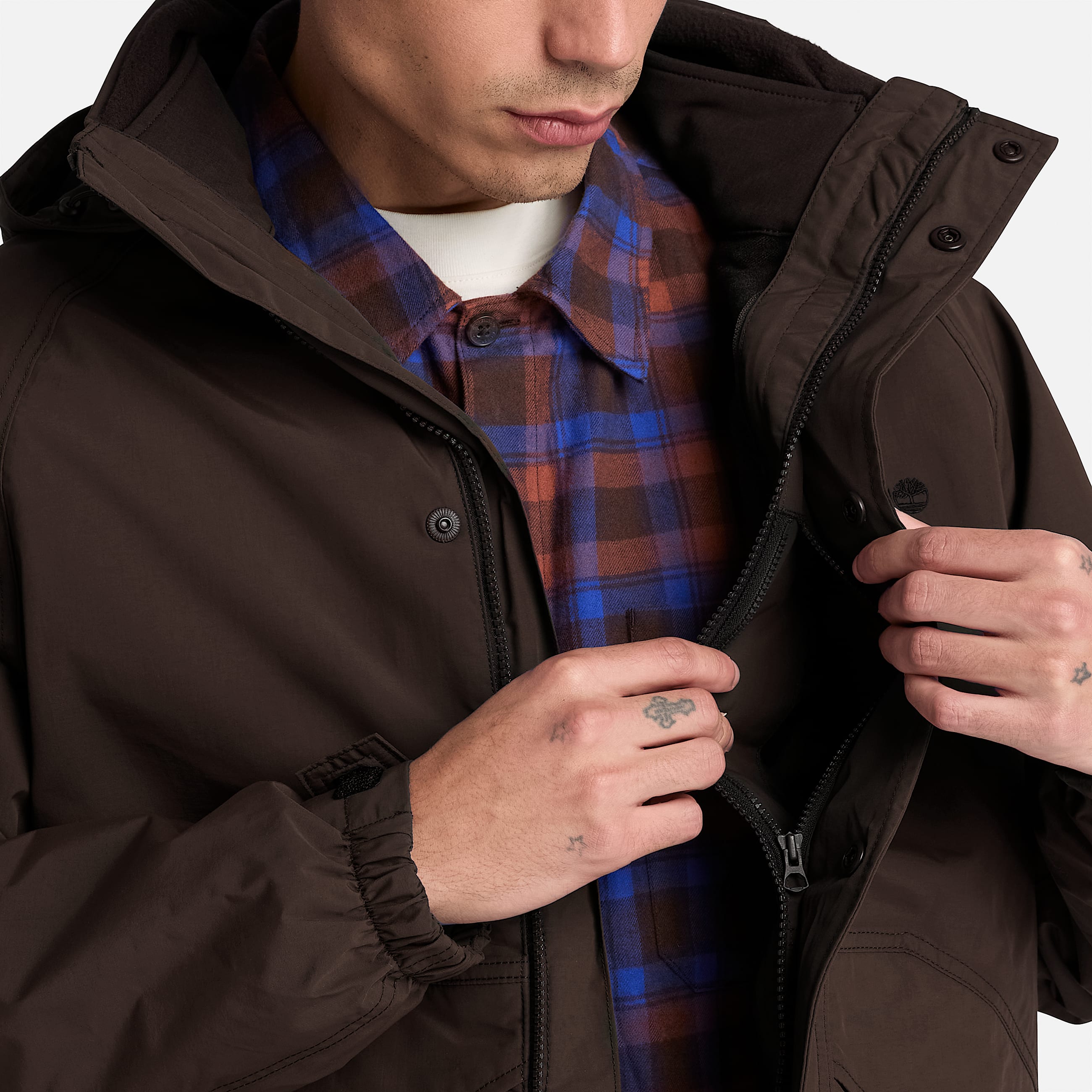Veste 3en1 impermable pour homme en marron fonc TBL marron ALT3