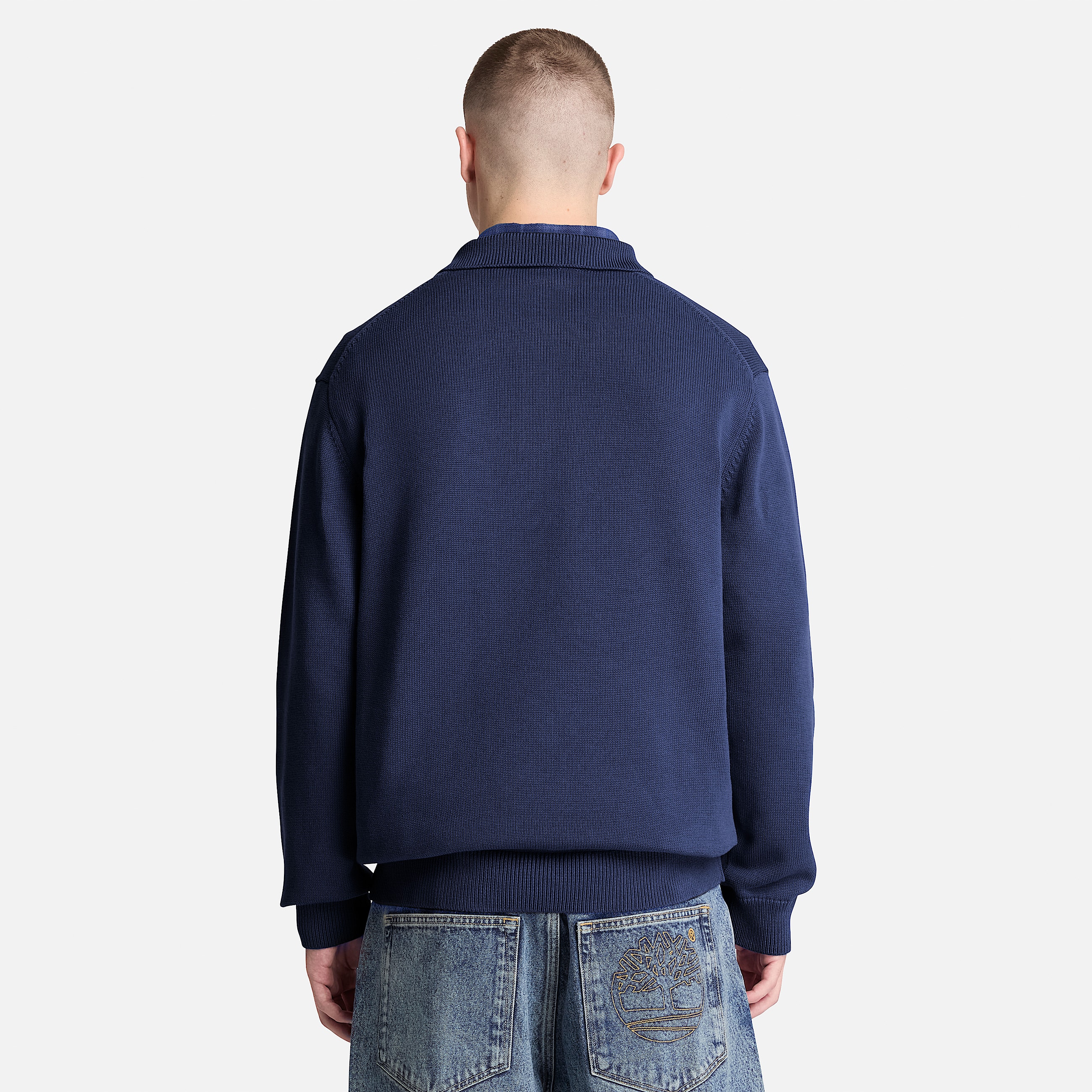 Williams River Cotton Polo Jumper for Men in Dark Blue TBL Blue ALT8