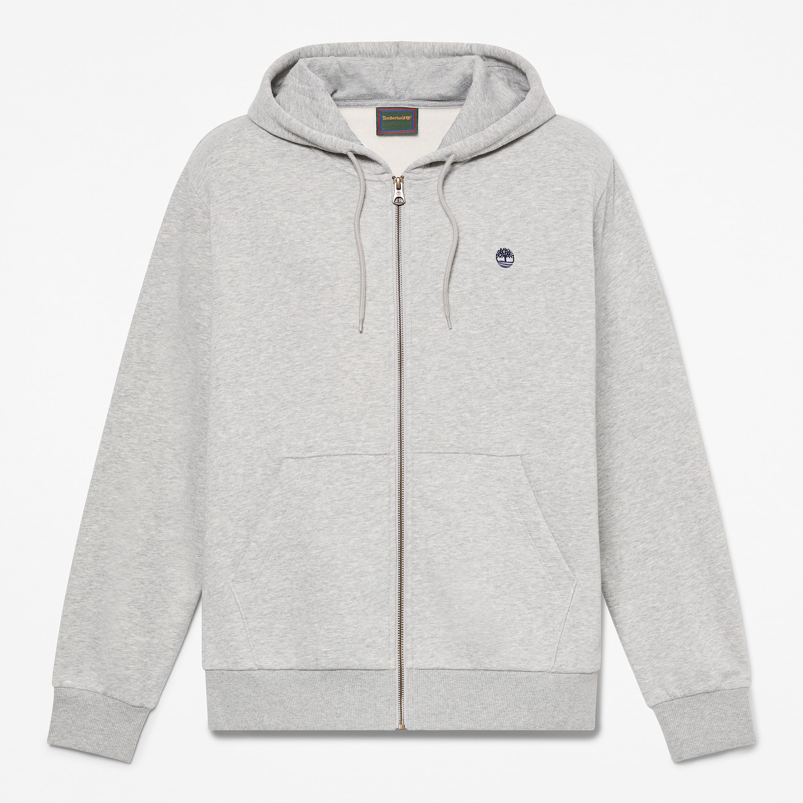 Oyster River Chest Logo Zip Hoodie for Men in Grey
