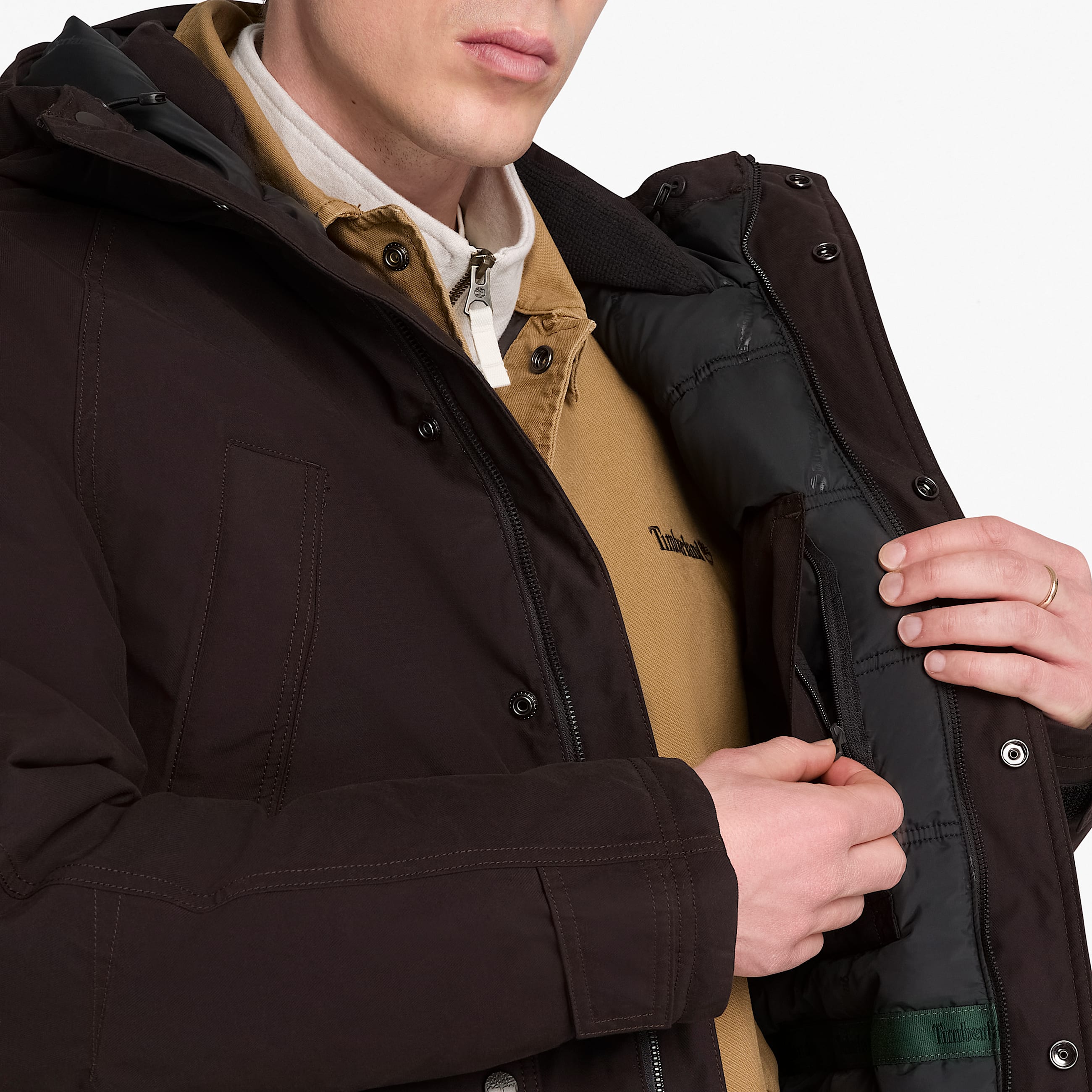 Waterproof Parka for Men in Dark Brown TBL Brown ALT3