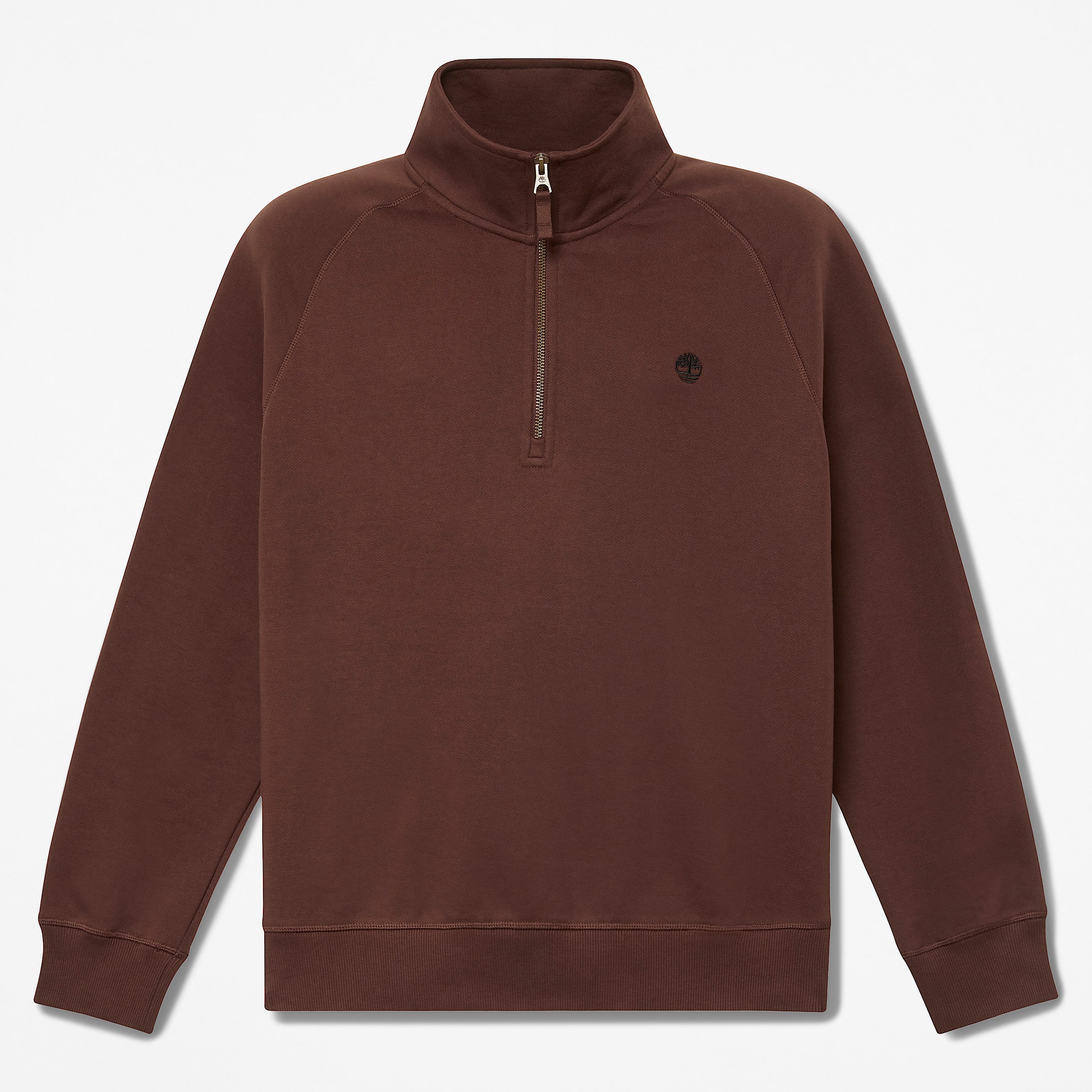 Sudadera Exeter River con cremallera de 14 y el logo bordado para hombre en marrn oscuro TBL marrn HERO