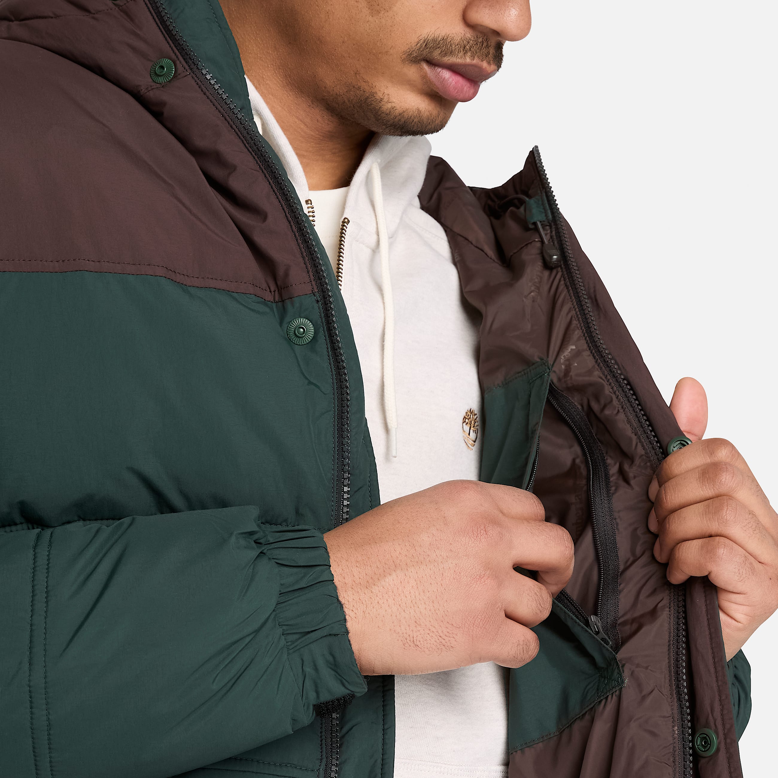 Chaqueta acolchada impermeable para hombre en verde oscuromarrn oscuro TBL verde ALT3