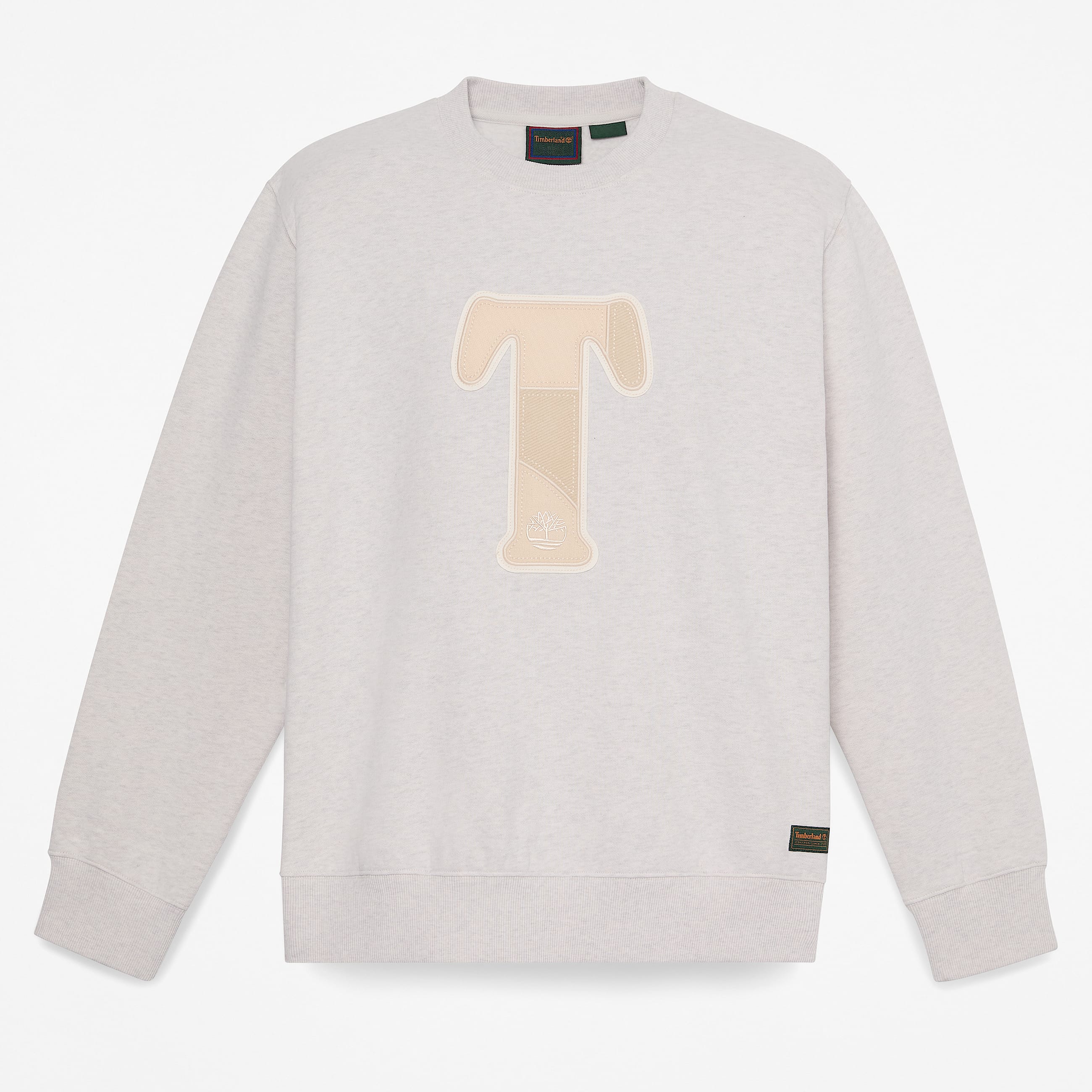 Patchwork Crew Sweatshirt for Men in Light Beige TBL Beige HERO