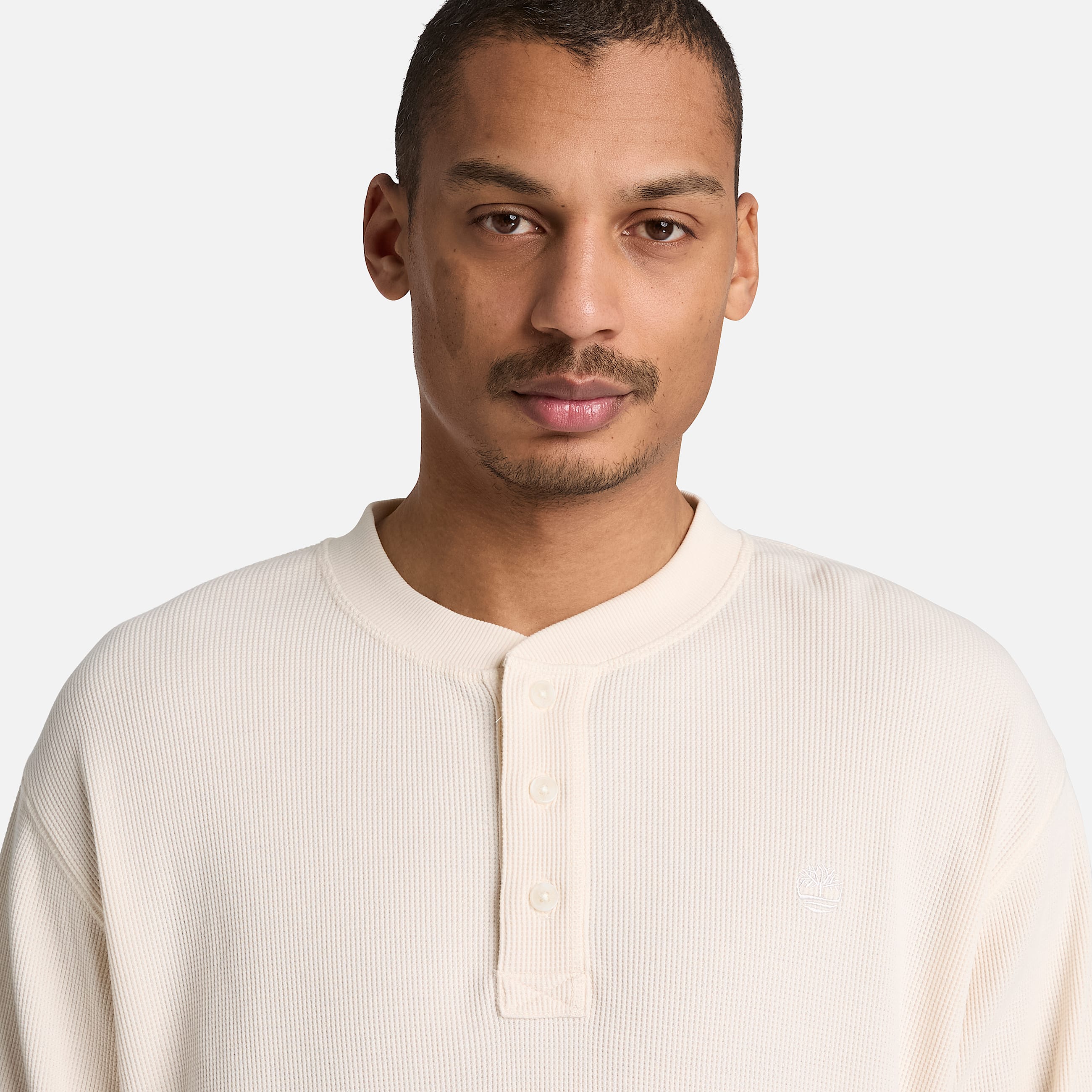 Langrmeliges Wharf River Polohemd mit Waffelstruktur fr Herren in Beige TBL Beige ALT3