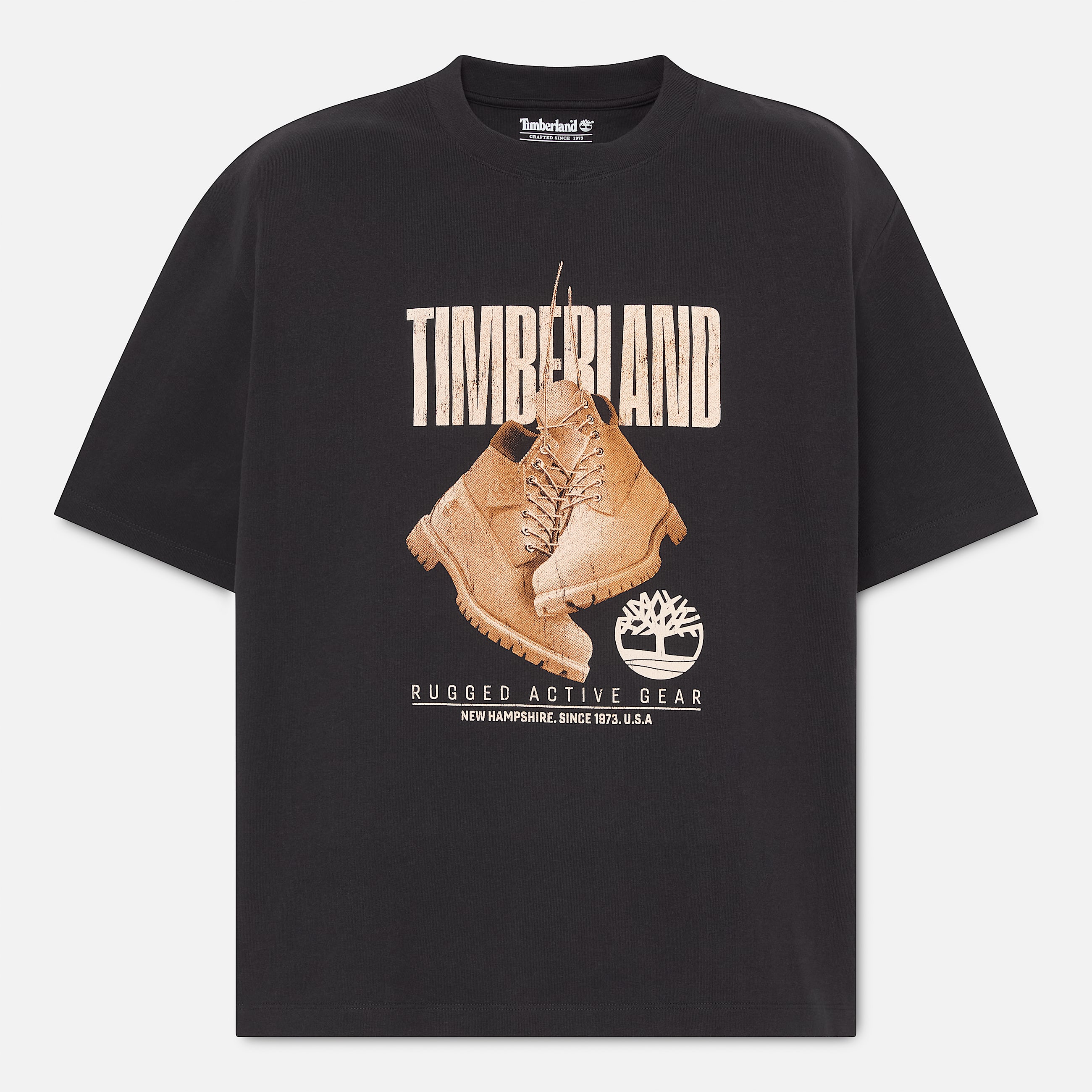 Rugged Boot ShortSleeve TShirt for Men in Black TBL Black HERO