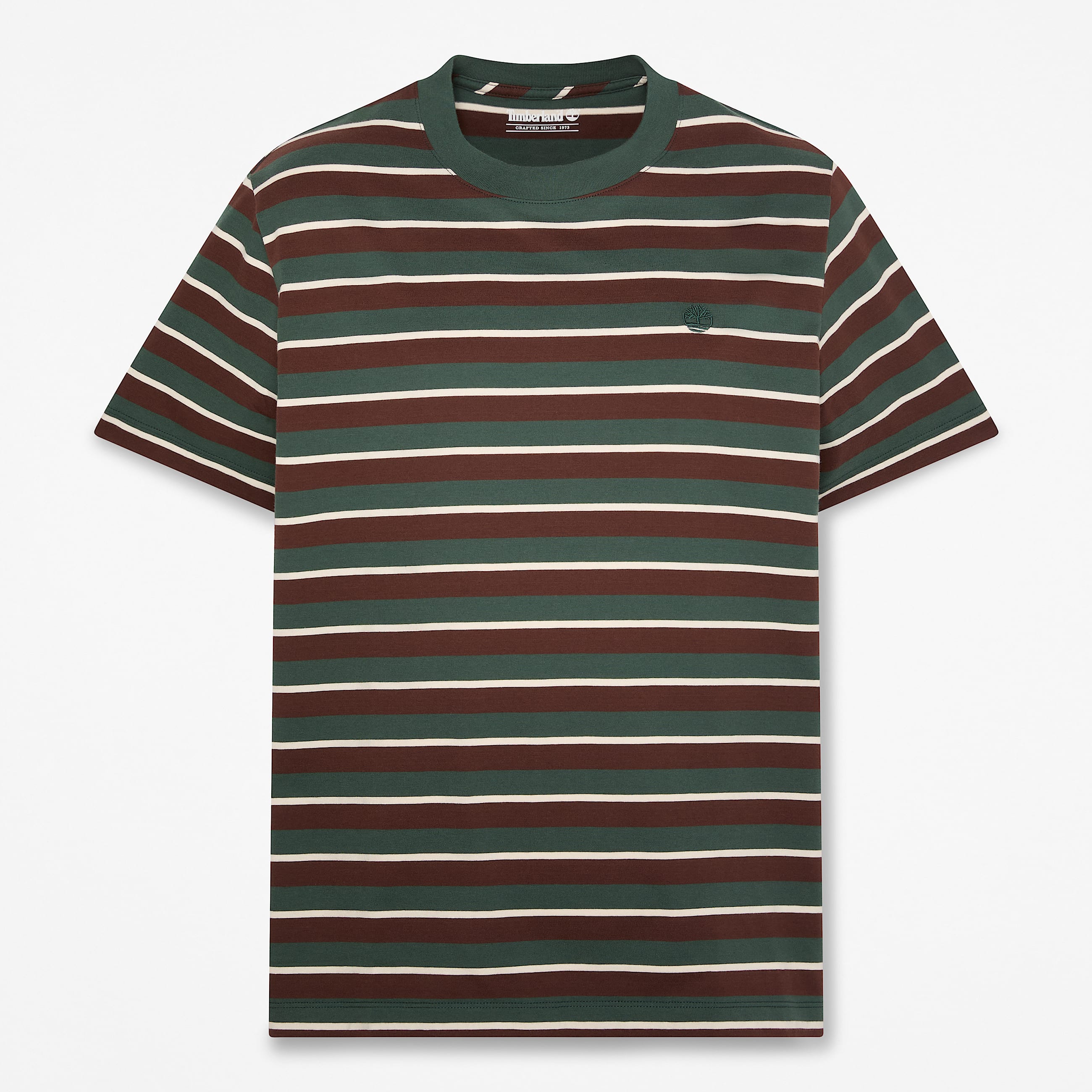 Stripe ShortSleeve TShirt for Men in Dark Green TBL Green HERO