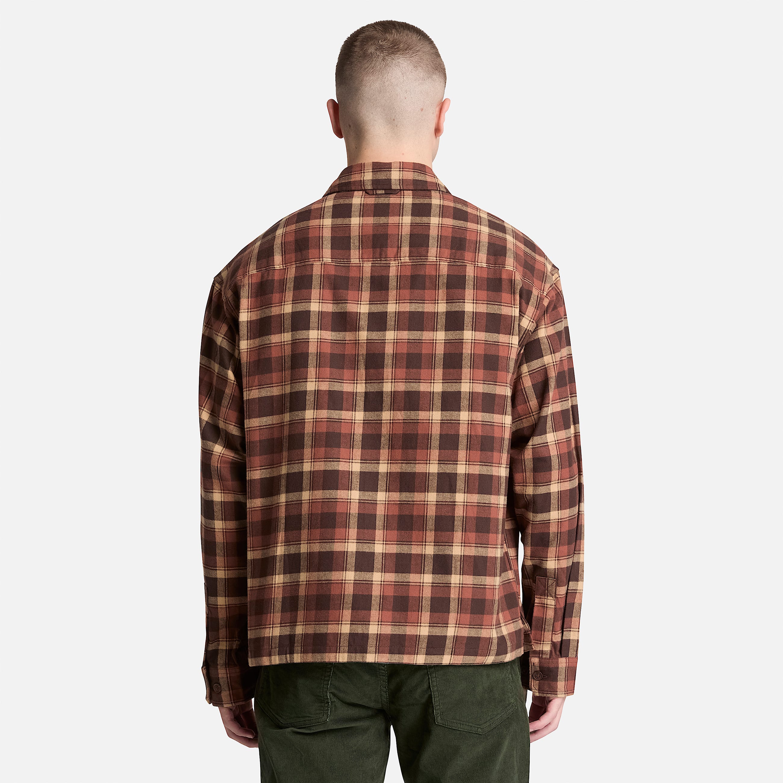 Camisa a cuadros de franela gruesa para hombre en marrn TBL marrn ALT8