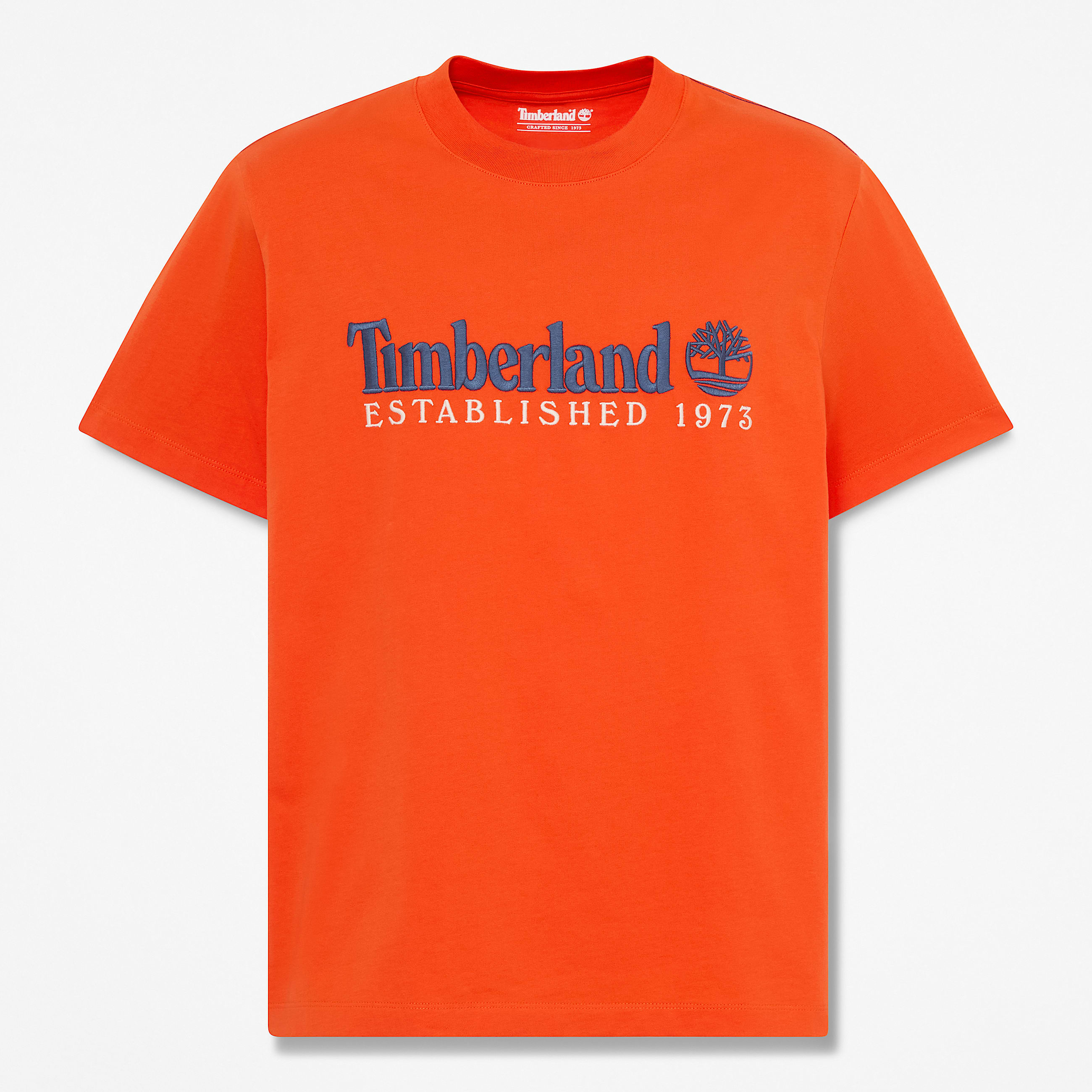 Tshirt a Maniche Corte con Ricamo Established 1973 da Uomo in arancione TBL arancione HERO