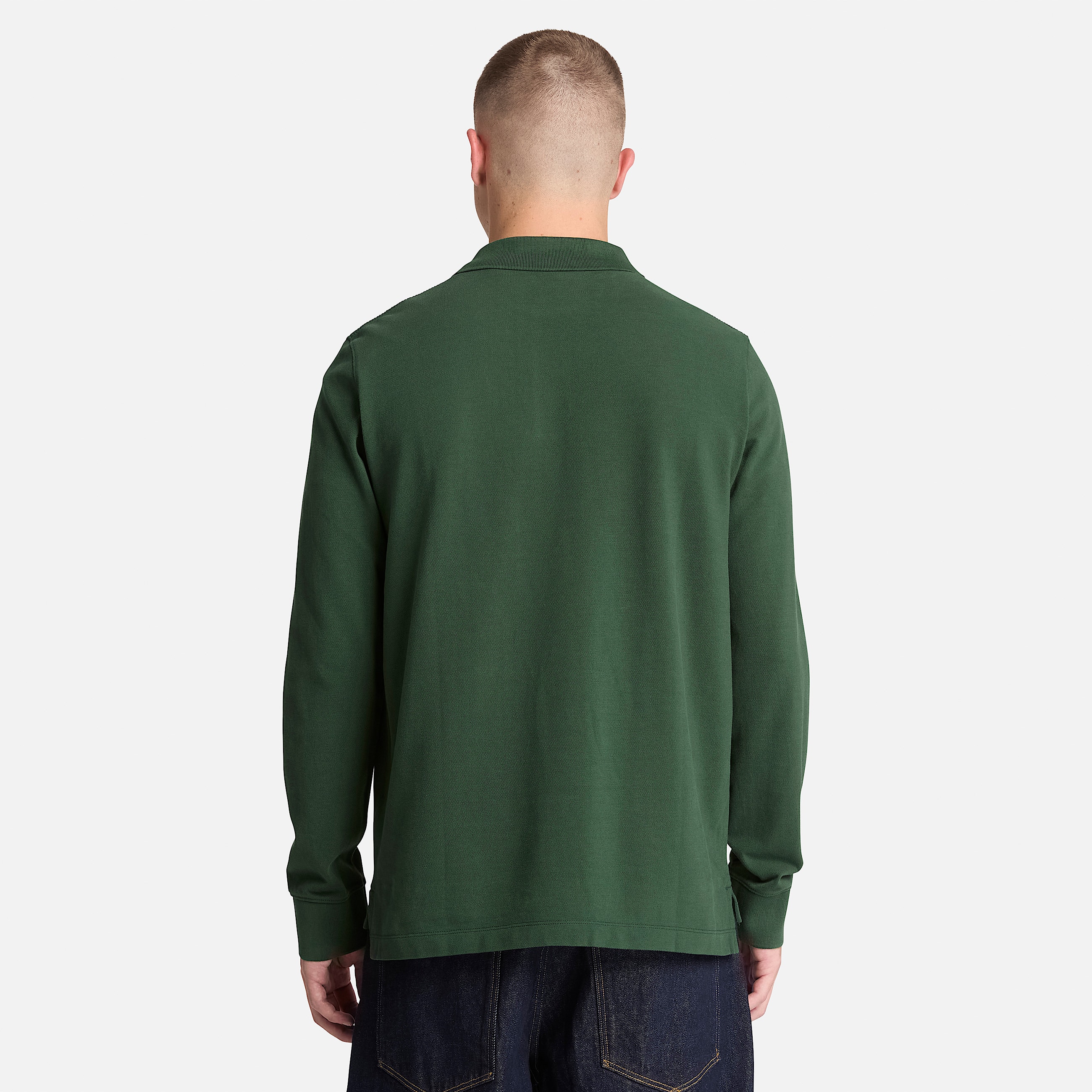 Millers River LongSleeve Polo for Men in Dark Green TBL Green ALT8