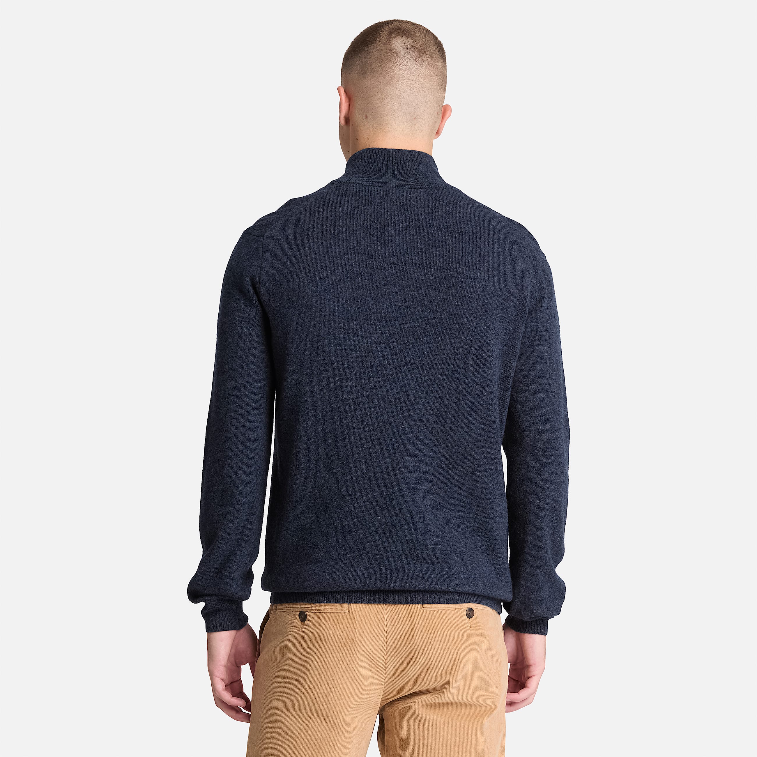 Jaffrey Wool Quarter-Zip Jumper for Men in Dark Blue