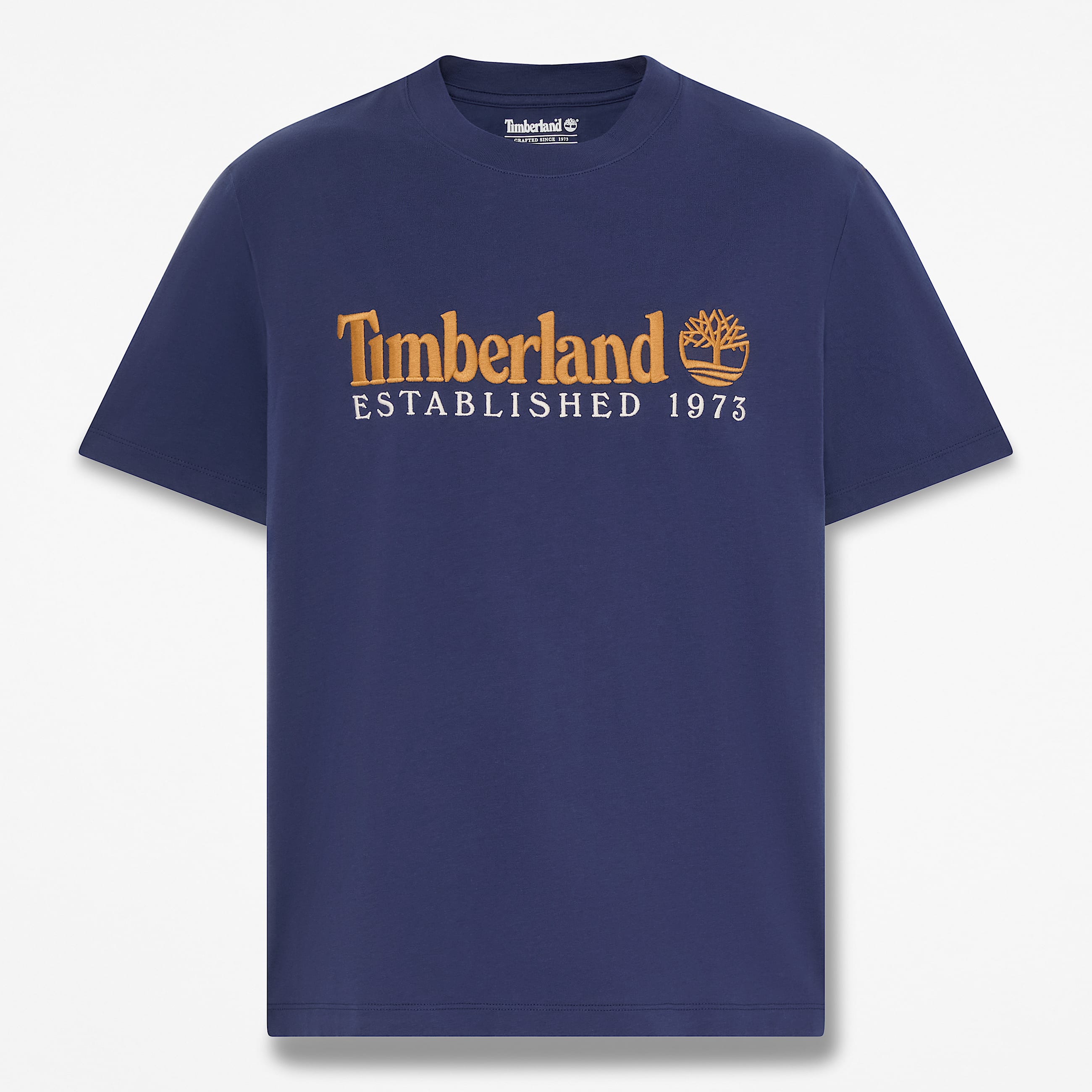 Tshirt  manches courtes et broderie Established 1973 pour homme en bleu fonc TBL bleu HERO